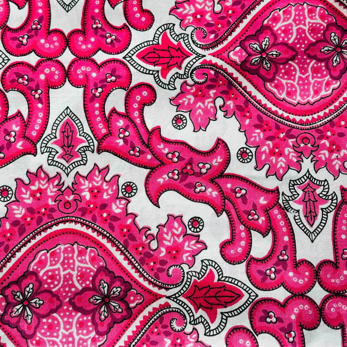 254cms UNUSED Pink Gold Label Paisley Sheet COTTON One Only