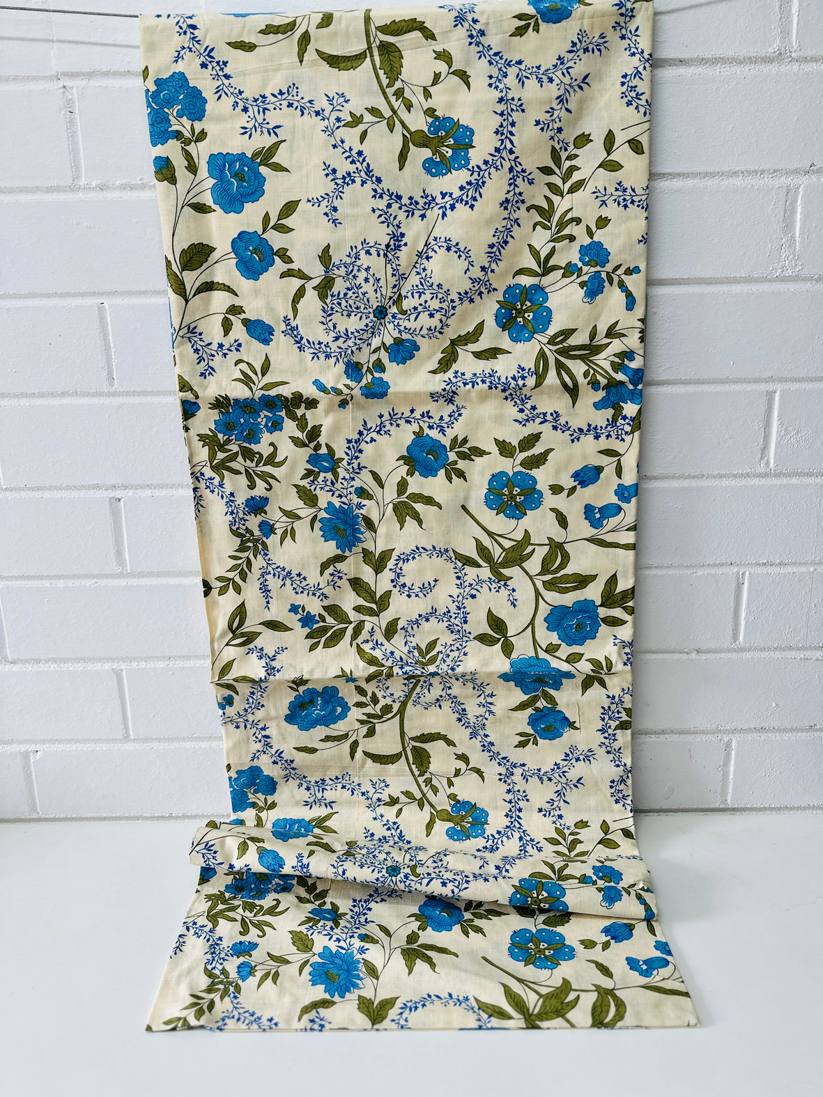 254cms All Cotton Flat Sheet Blue Floral ONE