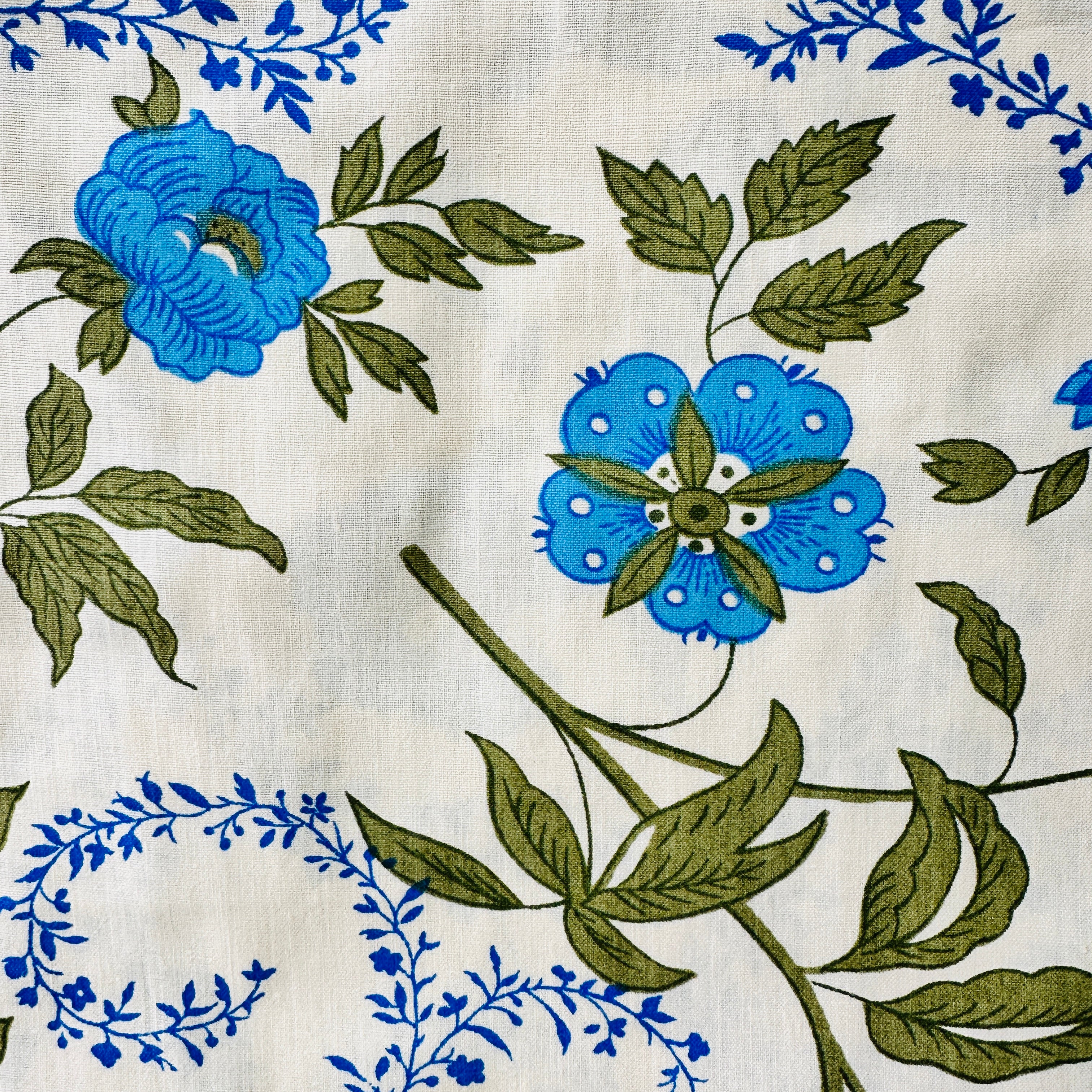 254cms All Cotton Flat Sheet Blue Floral ONE
