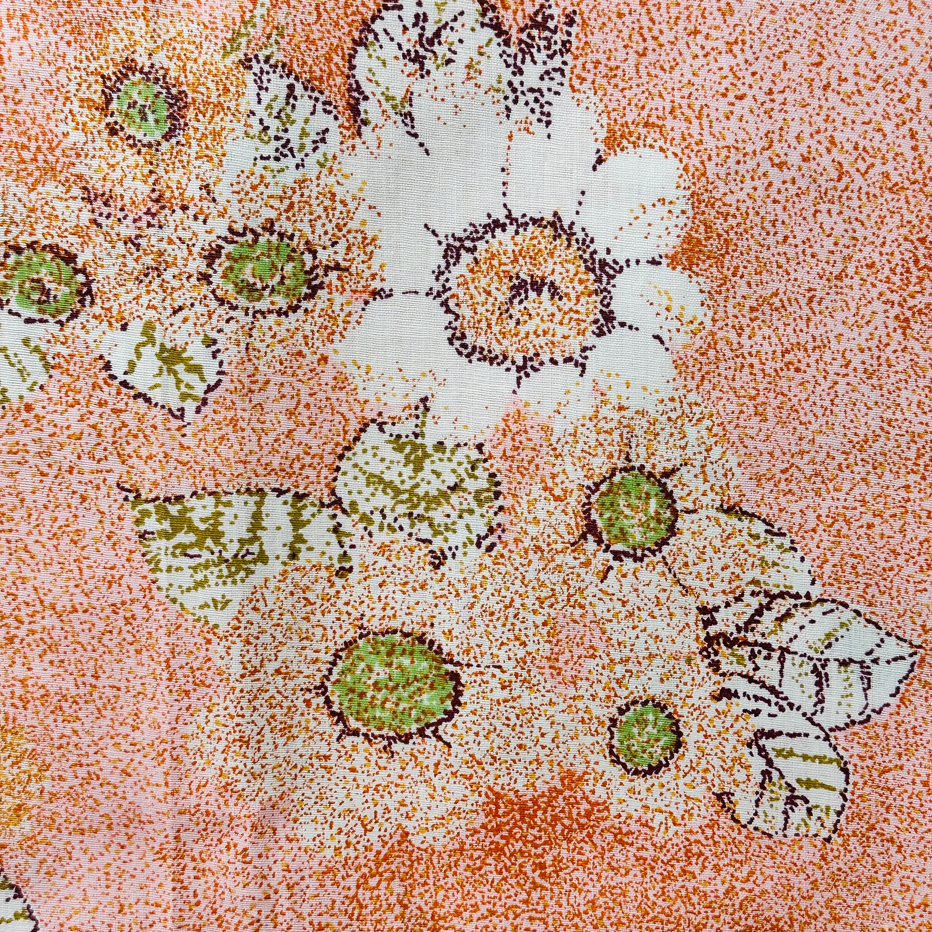 UNUSED Cotton Apricot Sheet FLORAL Fabric