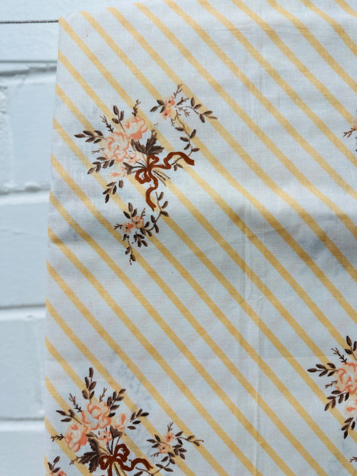 240cms Adorable Vintage Double Flat Sheet Fabric Unused
