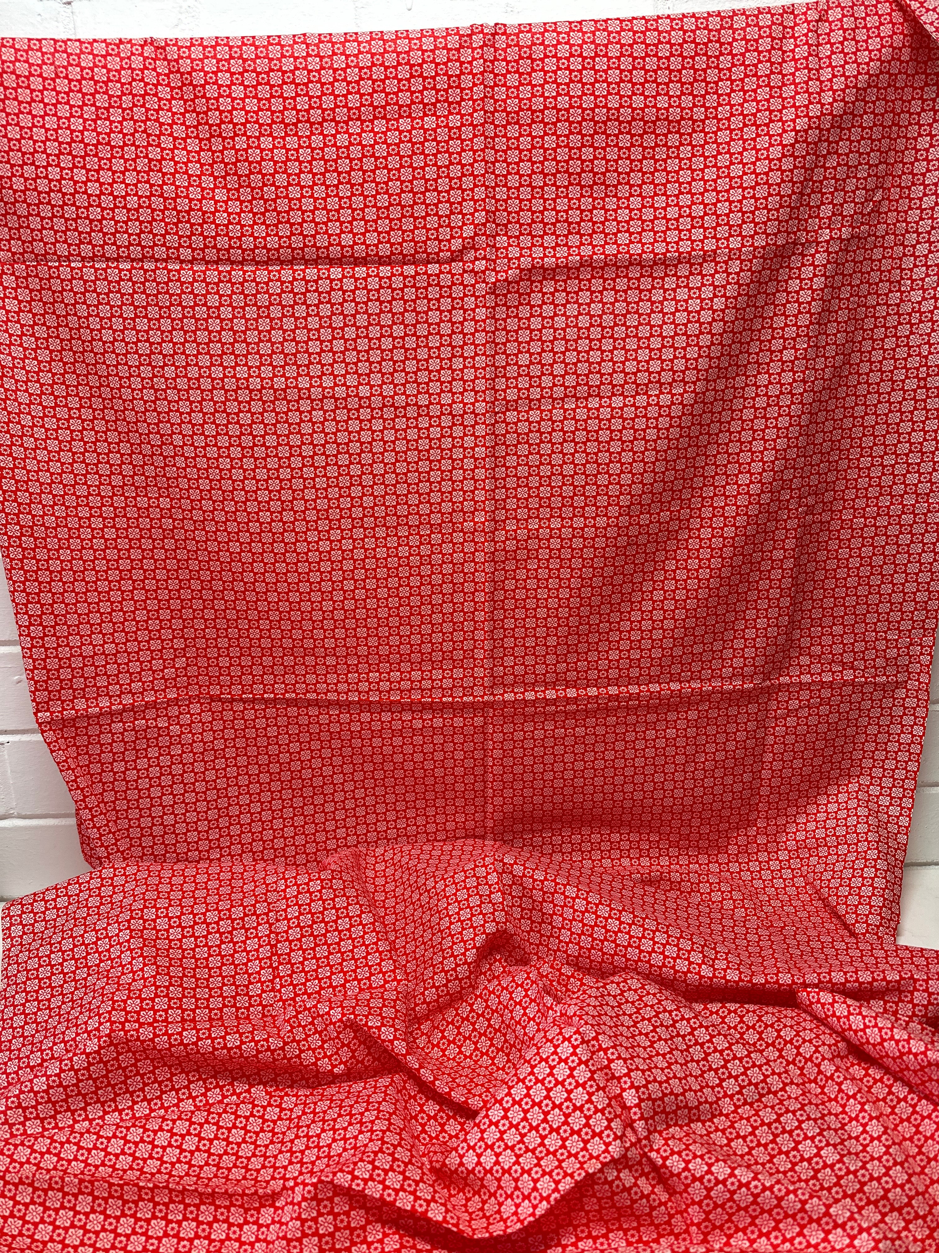 280cms Light Weight Vintage Cotton Fabric RED