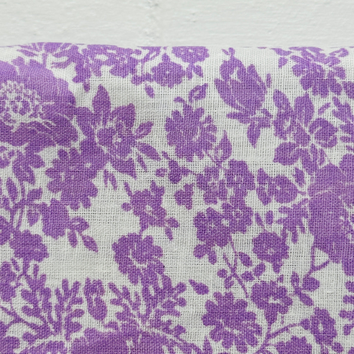 220cms UNUSED Purple Floral Sheet Fabric
