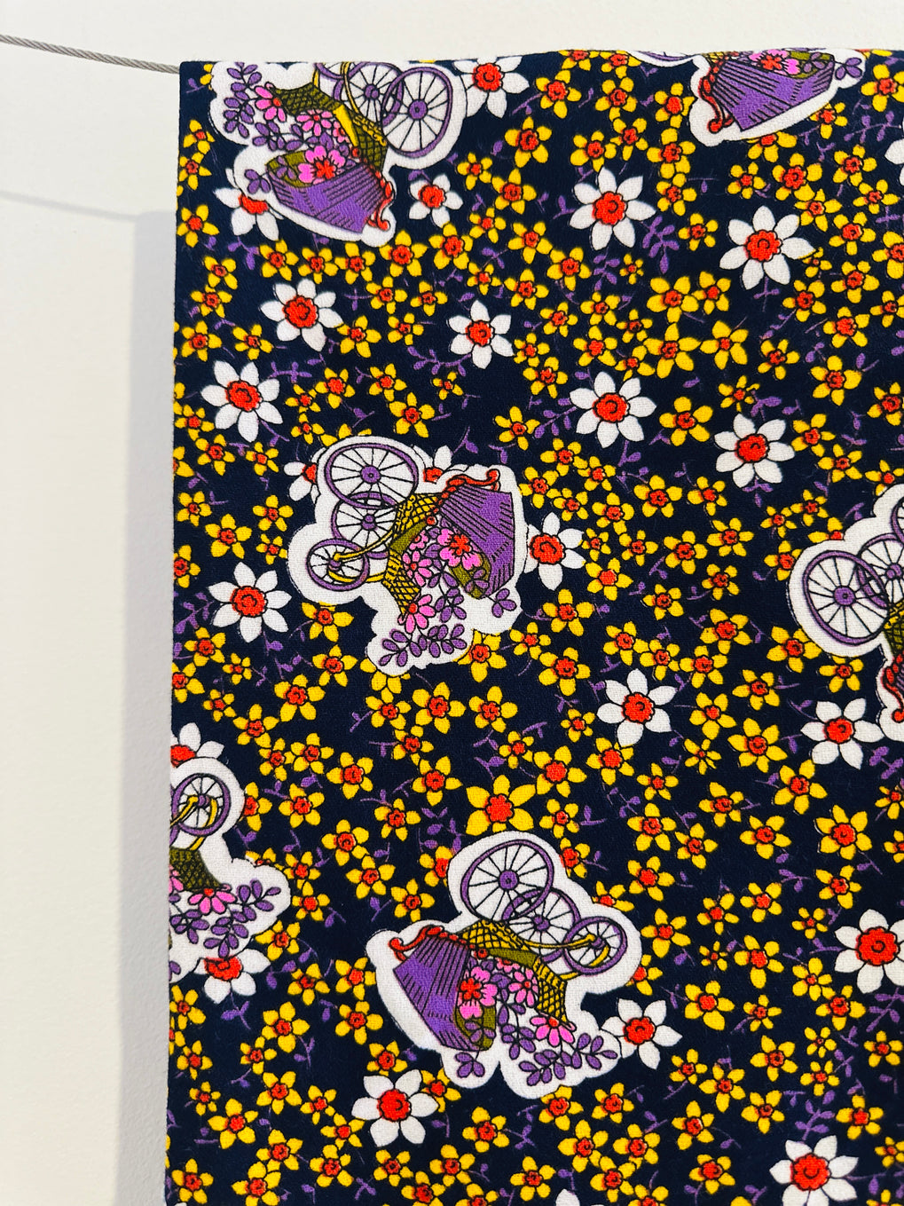 200cms Cute Floral Fabric Purple & Yellow