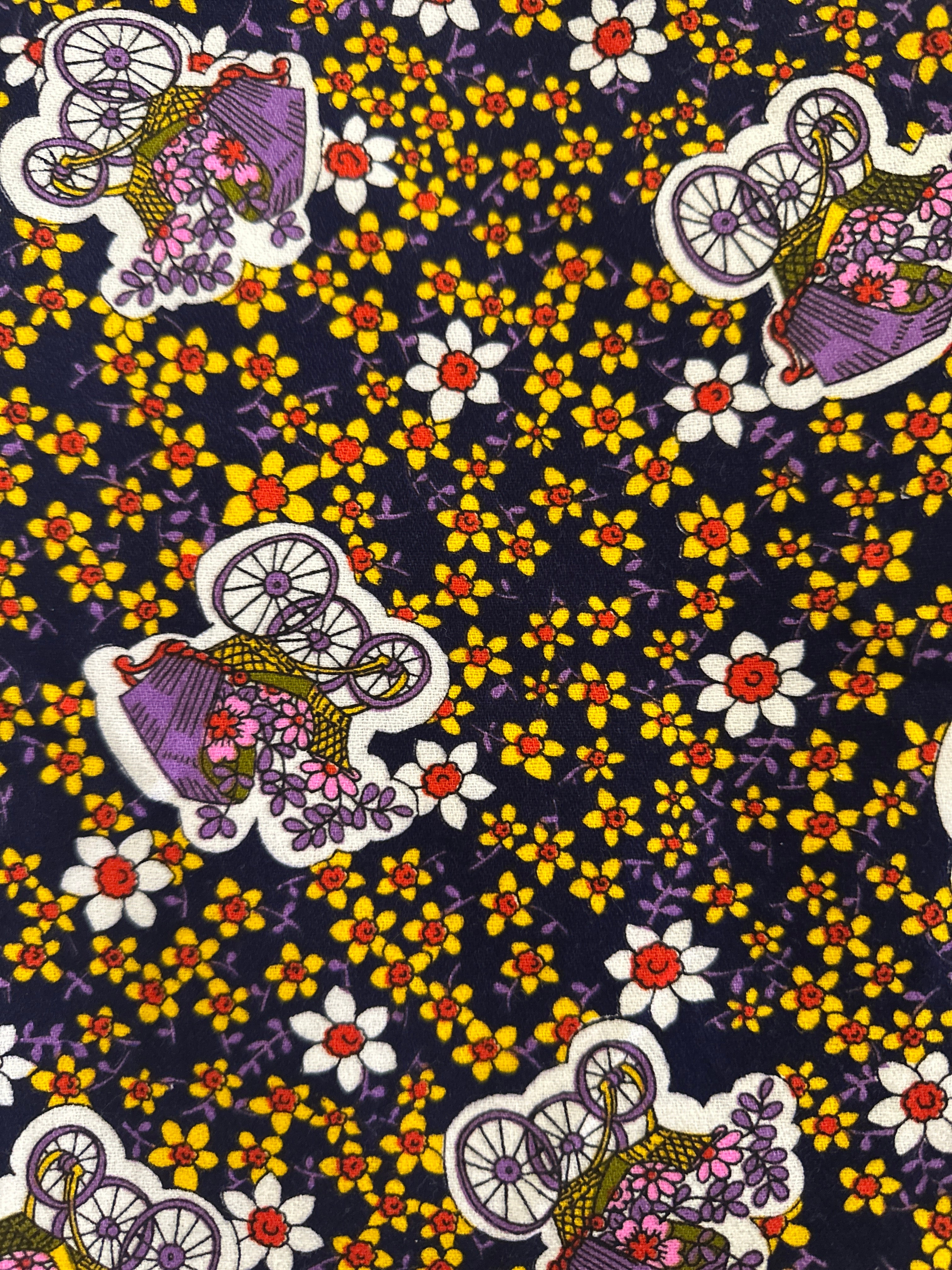 200cms Cute Floral Fabric Purple & Yellow