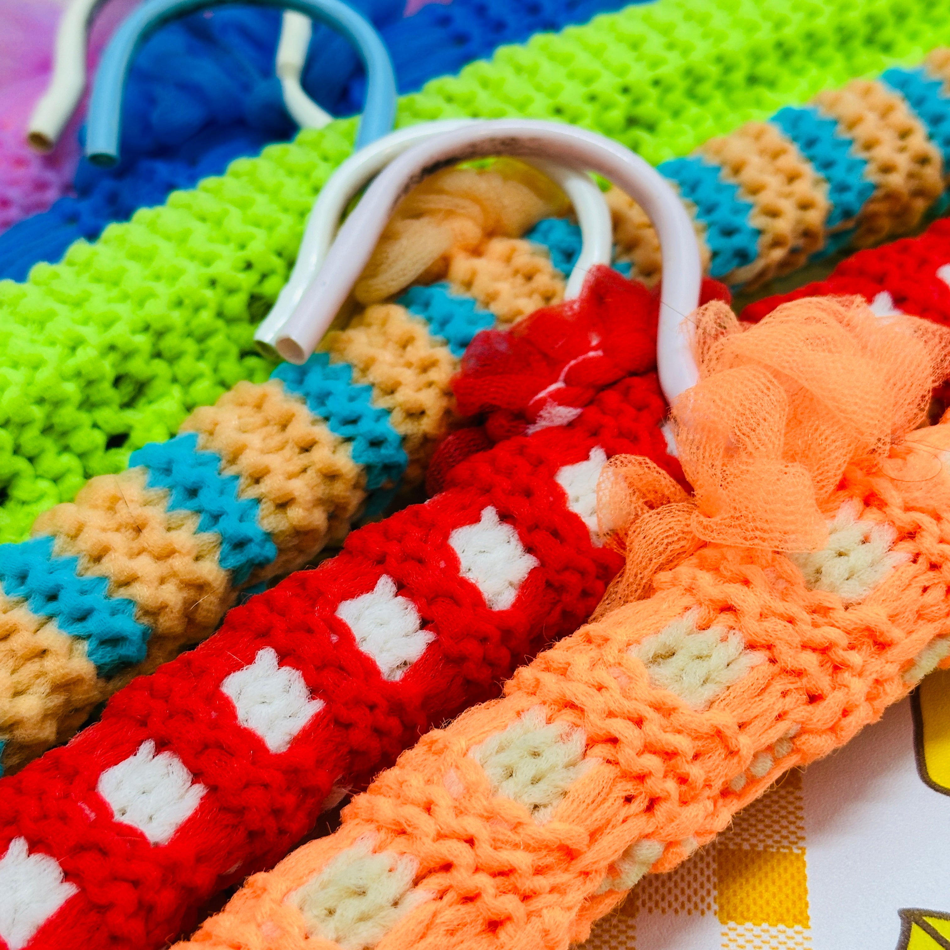 Six Vintage Coat Hangers Knitted