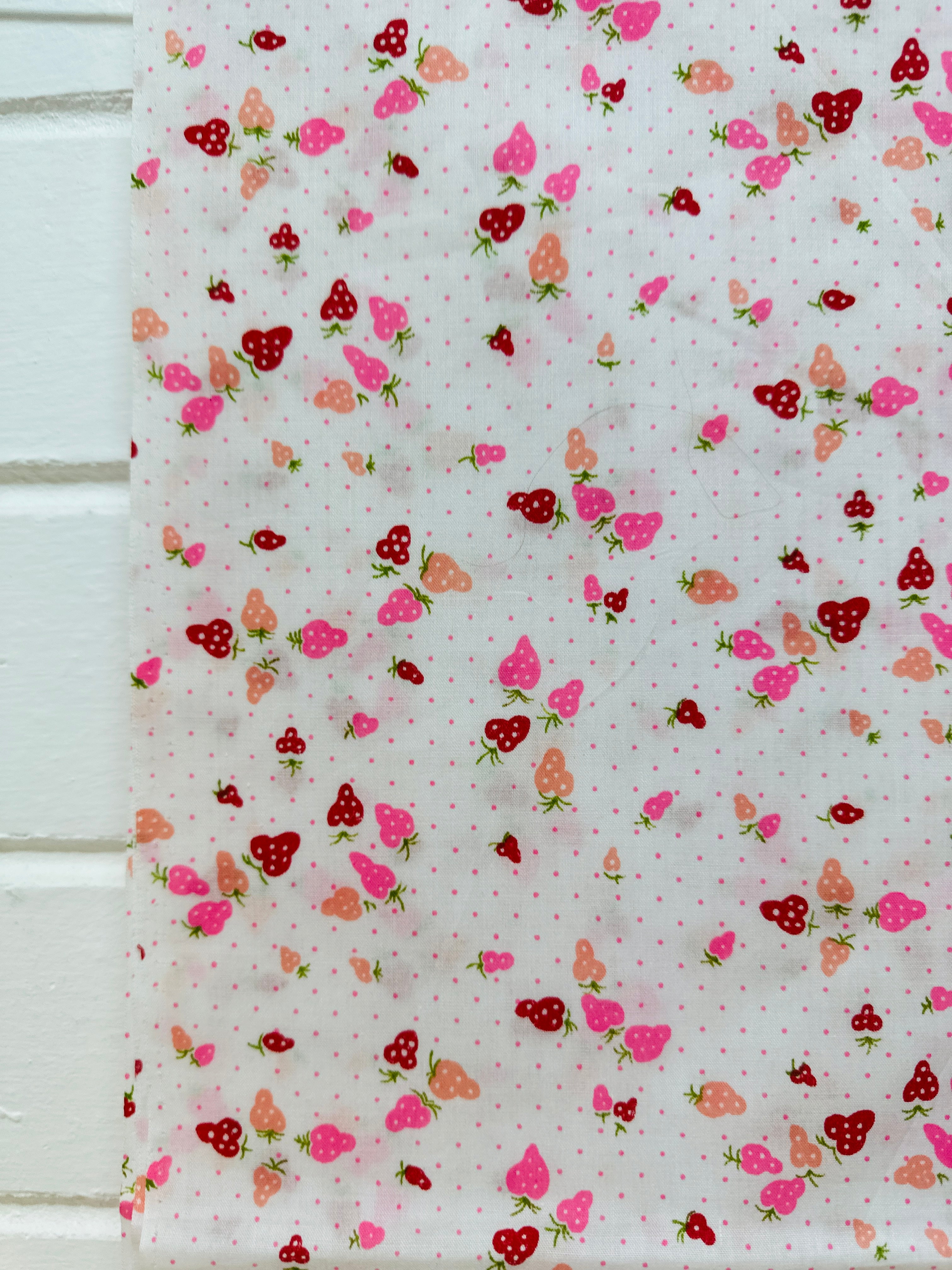 200cms Modern Pink Strawberry Fabric Cute