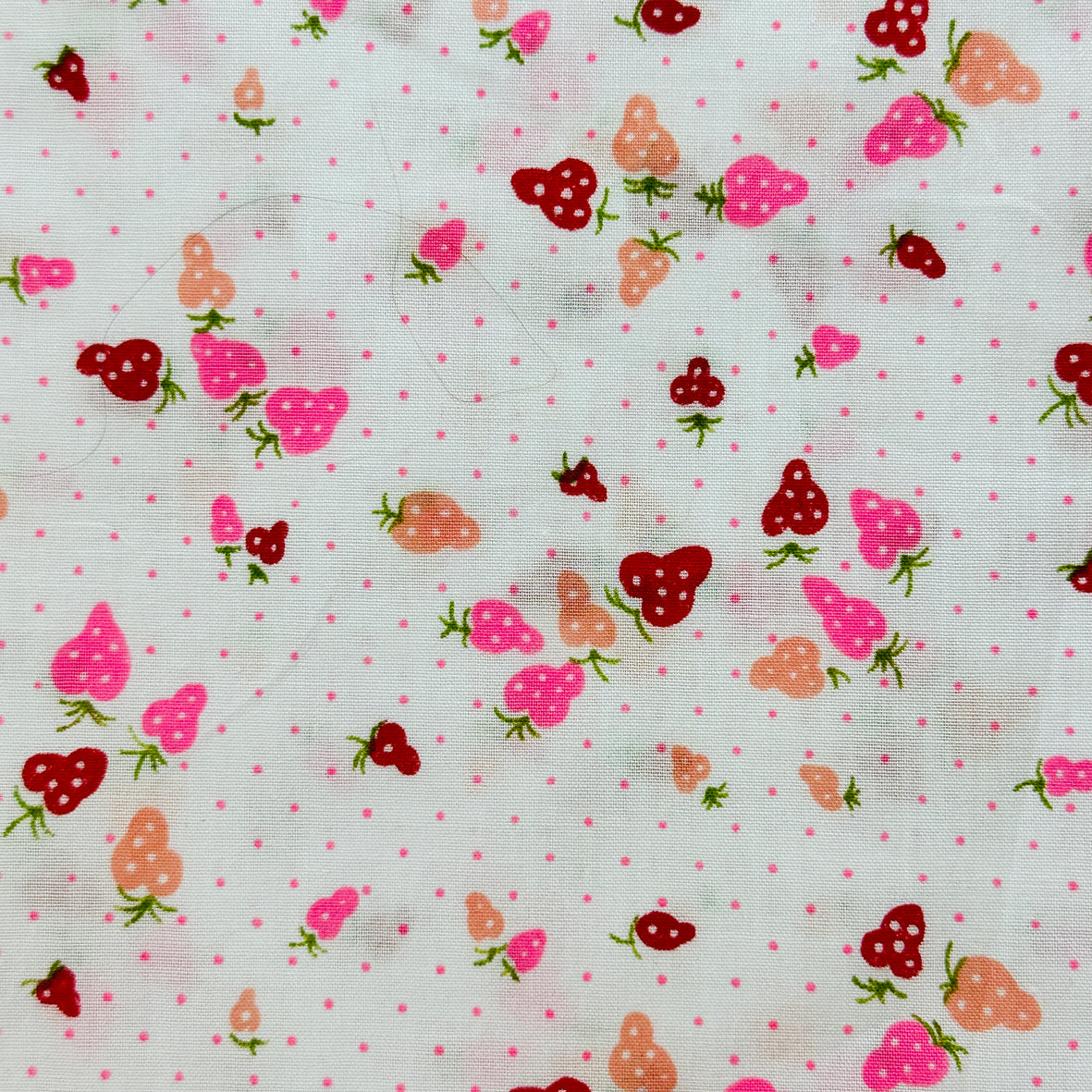 200cms Modern Pink Strawberry Fabric Cute