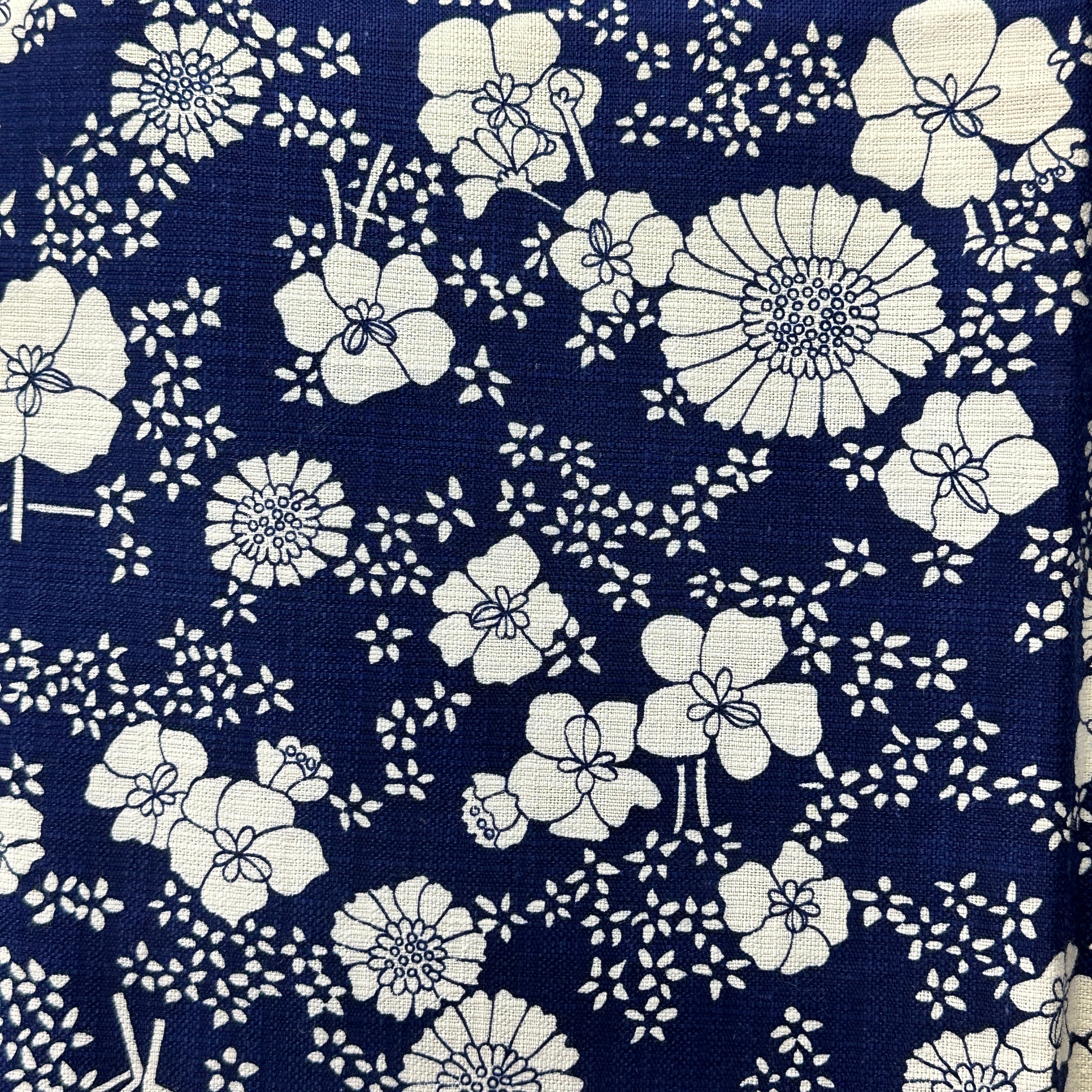160cms Beautiful Navy Floral Fabric Cotton