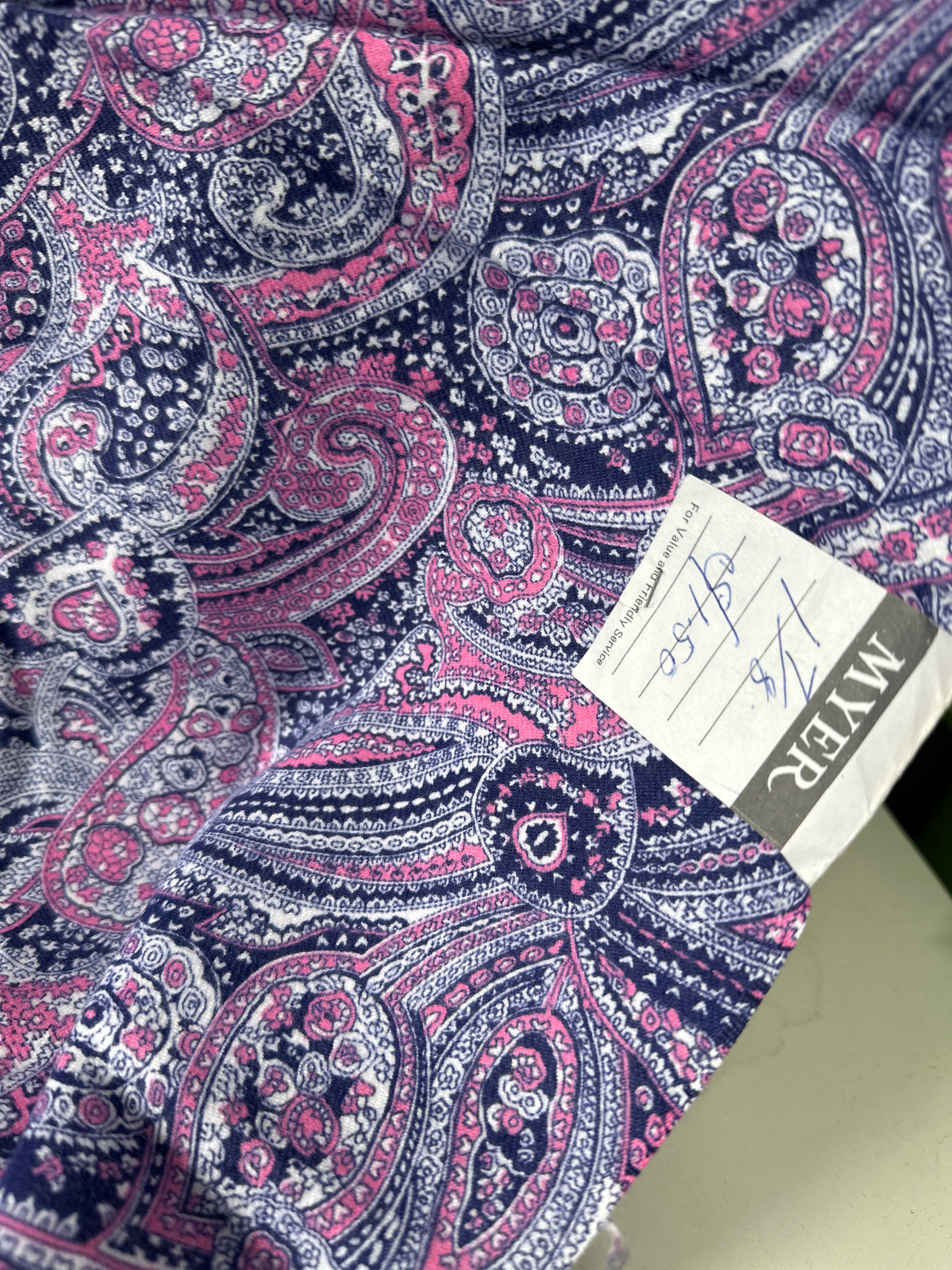 150cms Vintage MYER Brushed Cotton Paisley Fabric