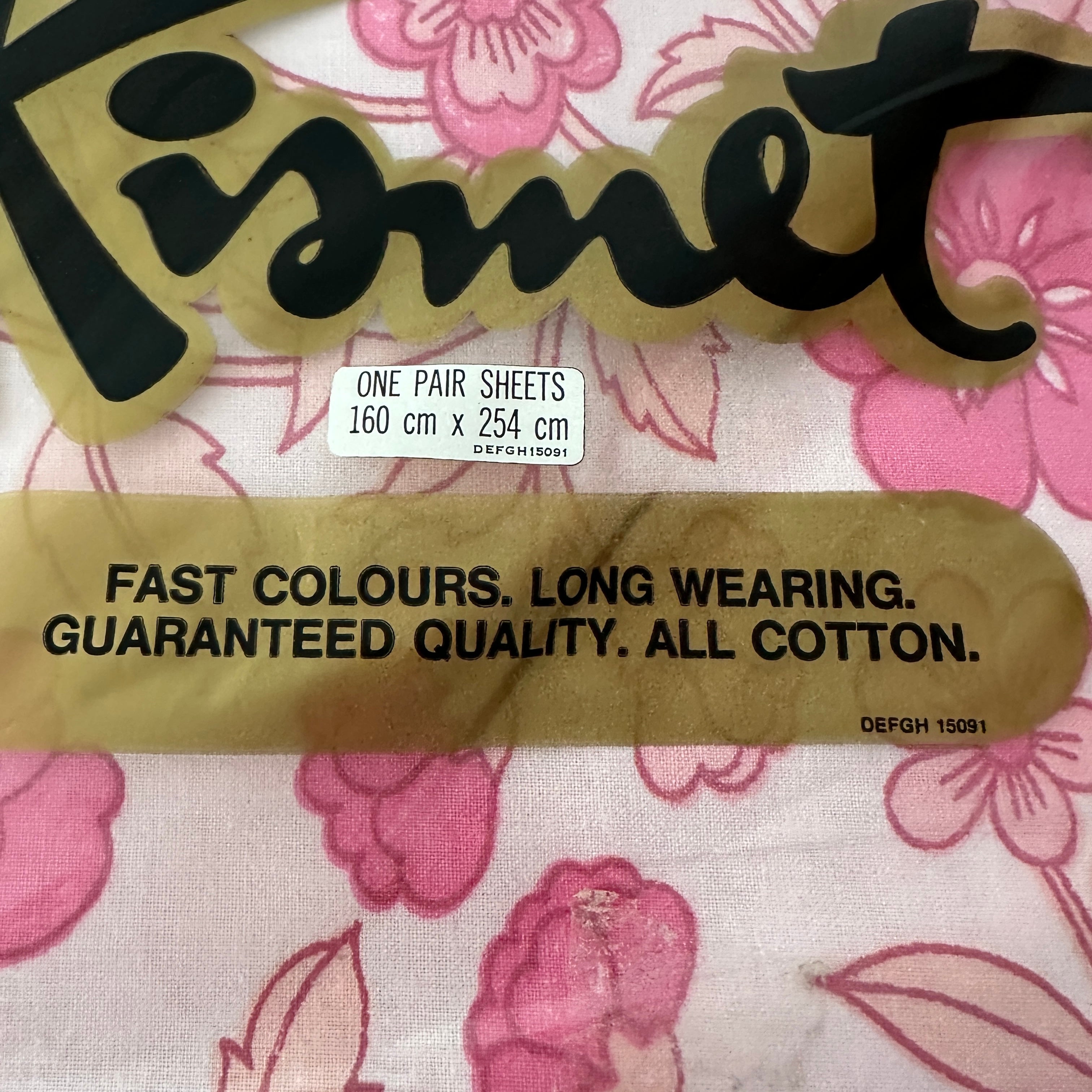 One RETRO Bright Pink Cotton SHEET All Cotton