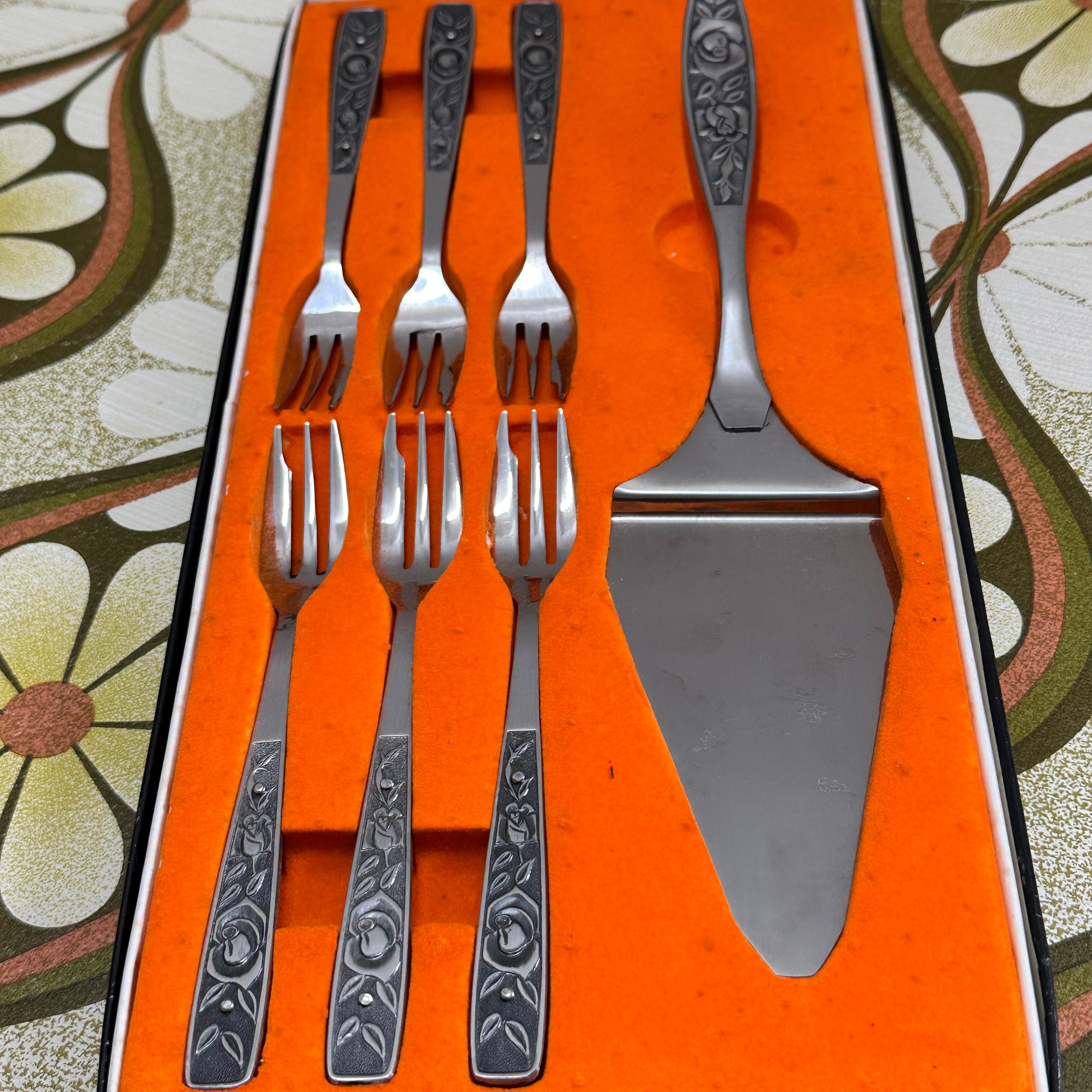 RETRO Stainless Steel Cake Fork Set