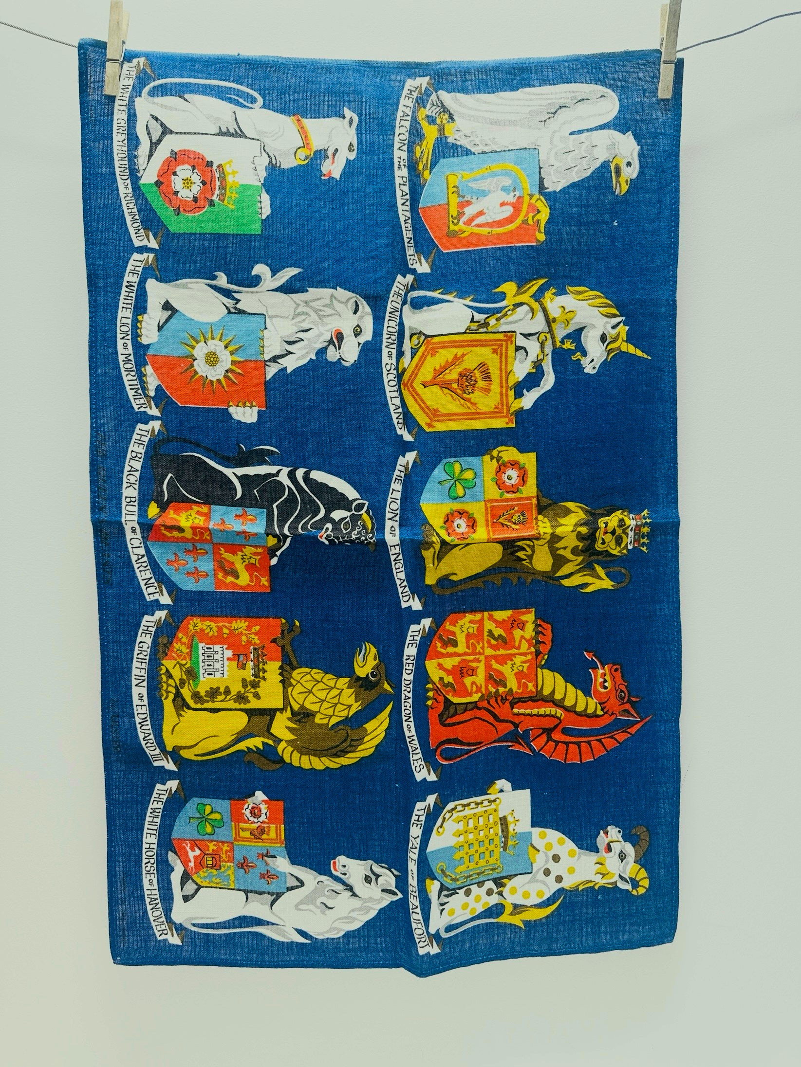 ULSTER The Queens Beasts Vintage Tea Towel Unused