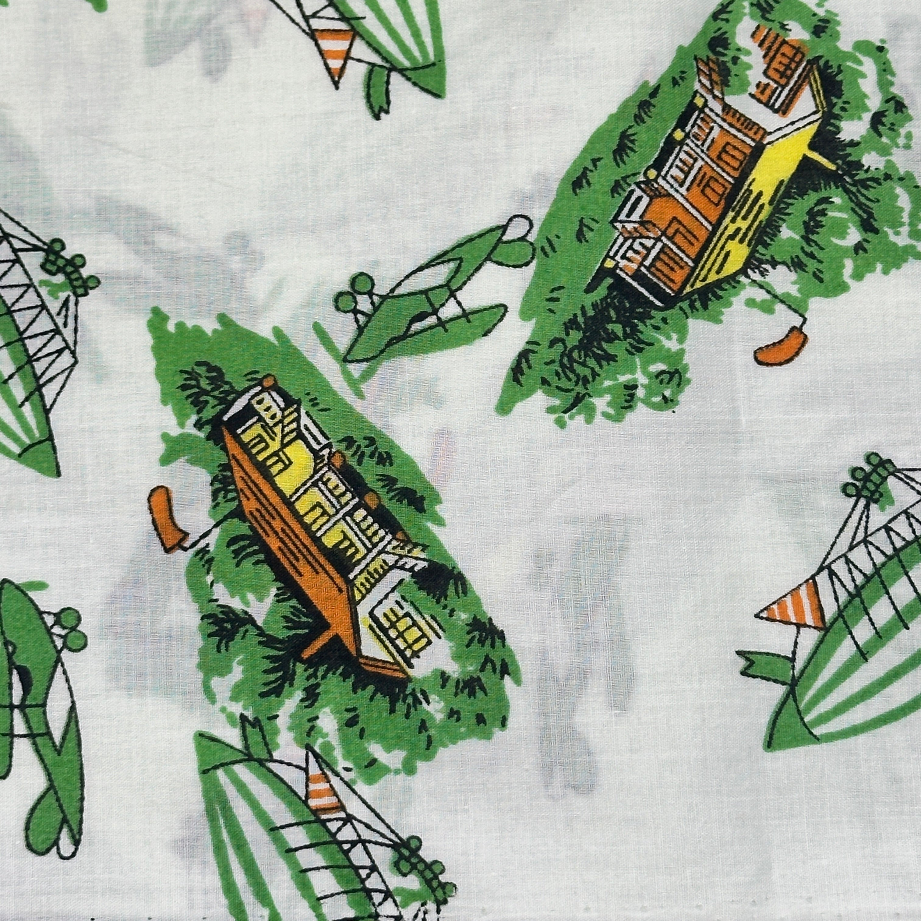 160cms Funky Green VIntage Fabric