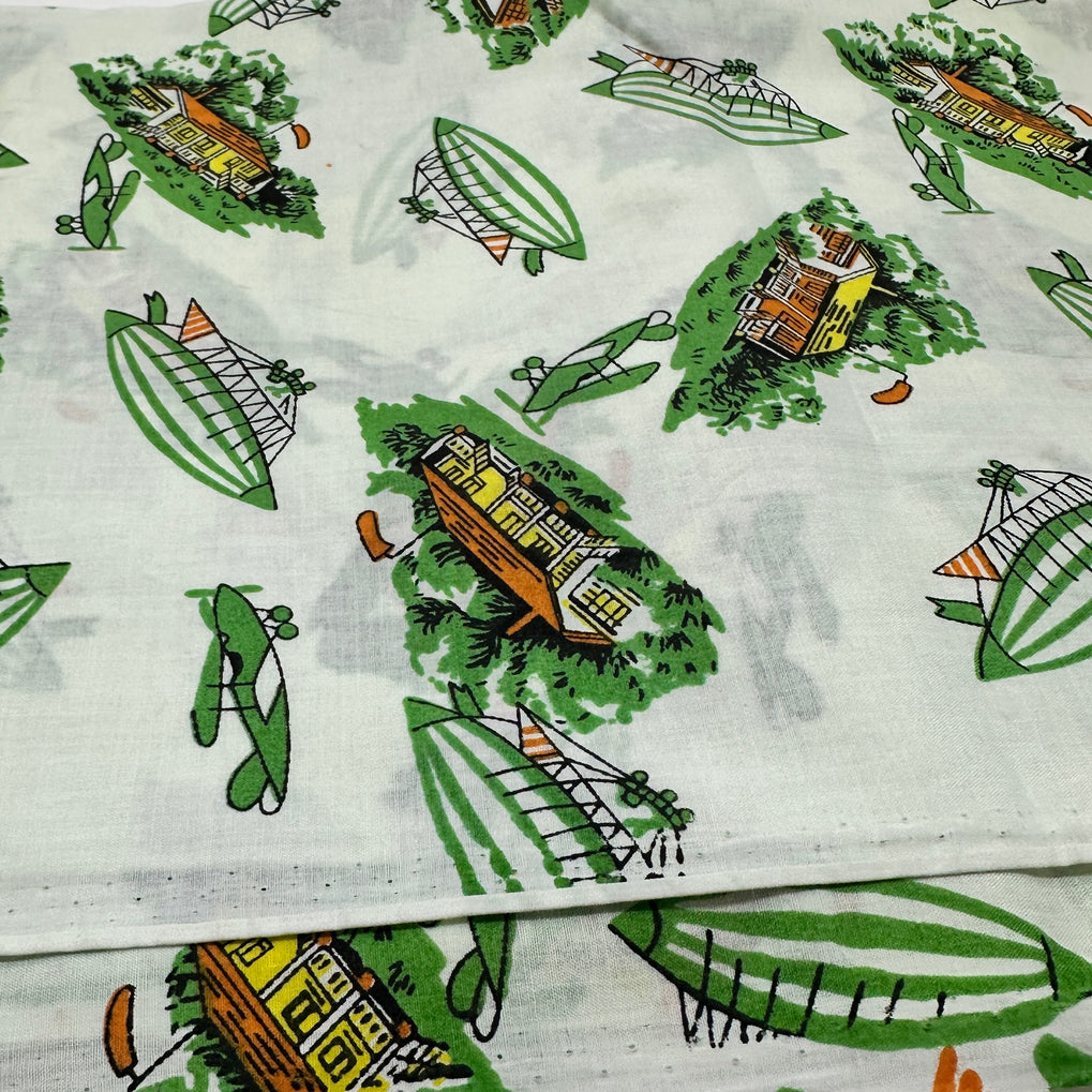 160cms Funky Green VIntage Fabric