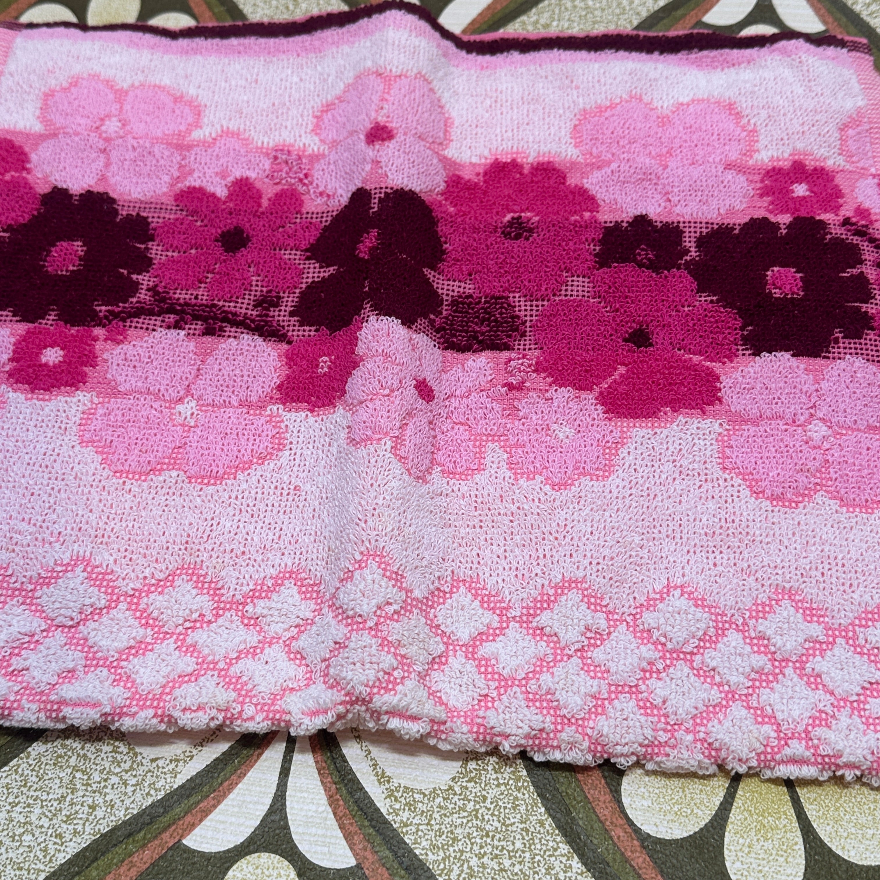 Unused FAB Vintage Cotton Hand Towel PINK