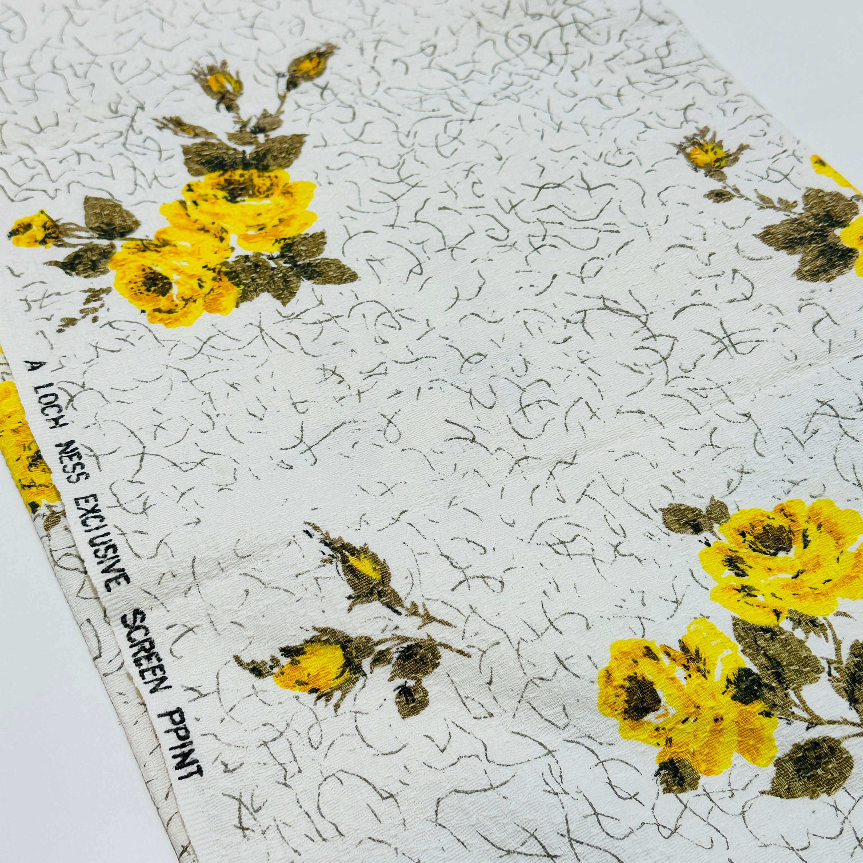 110cms Vintage Barkcloth Fabric Loch Ness