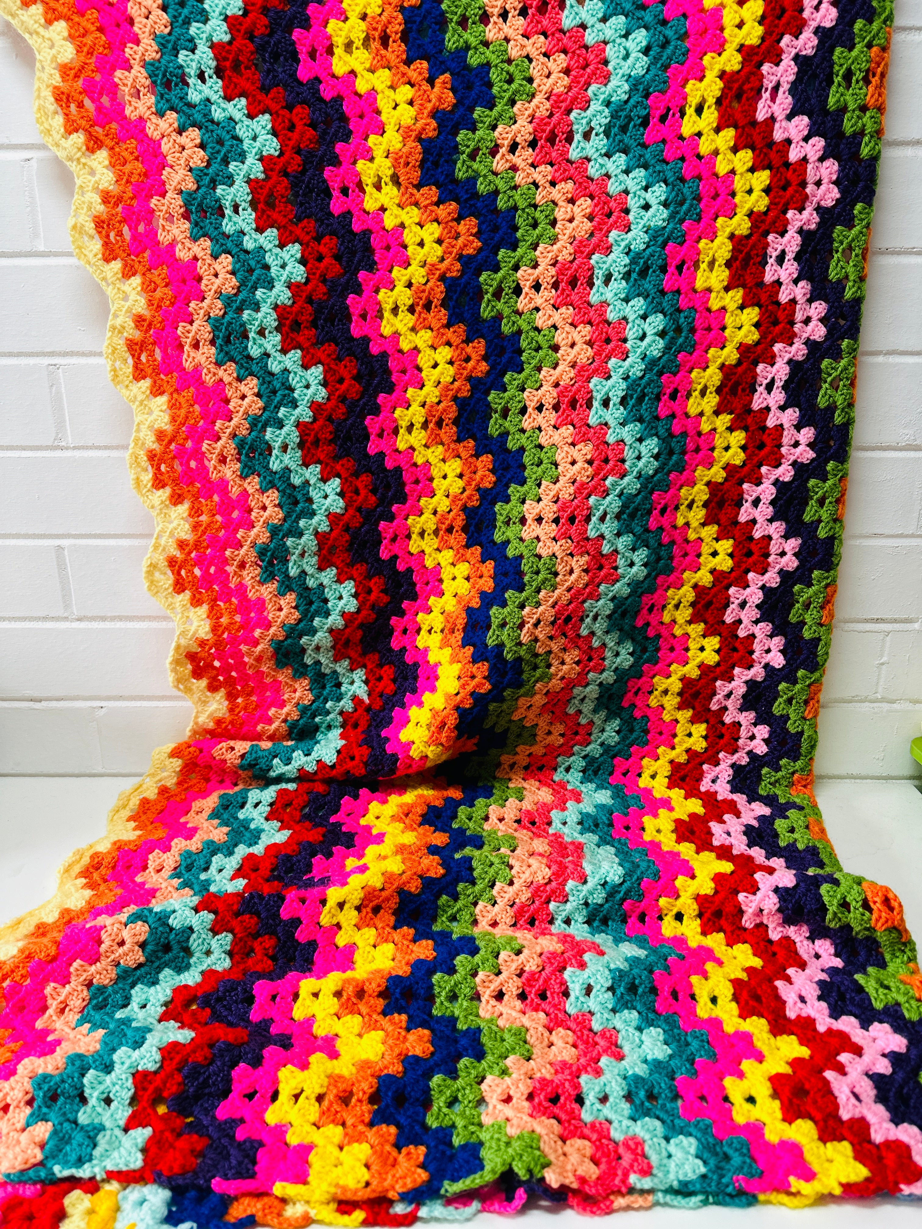 Beautiful FUNKY Handmade Bright Blanket