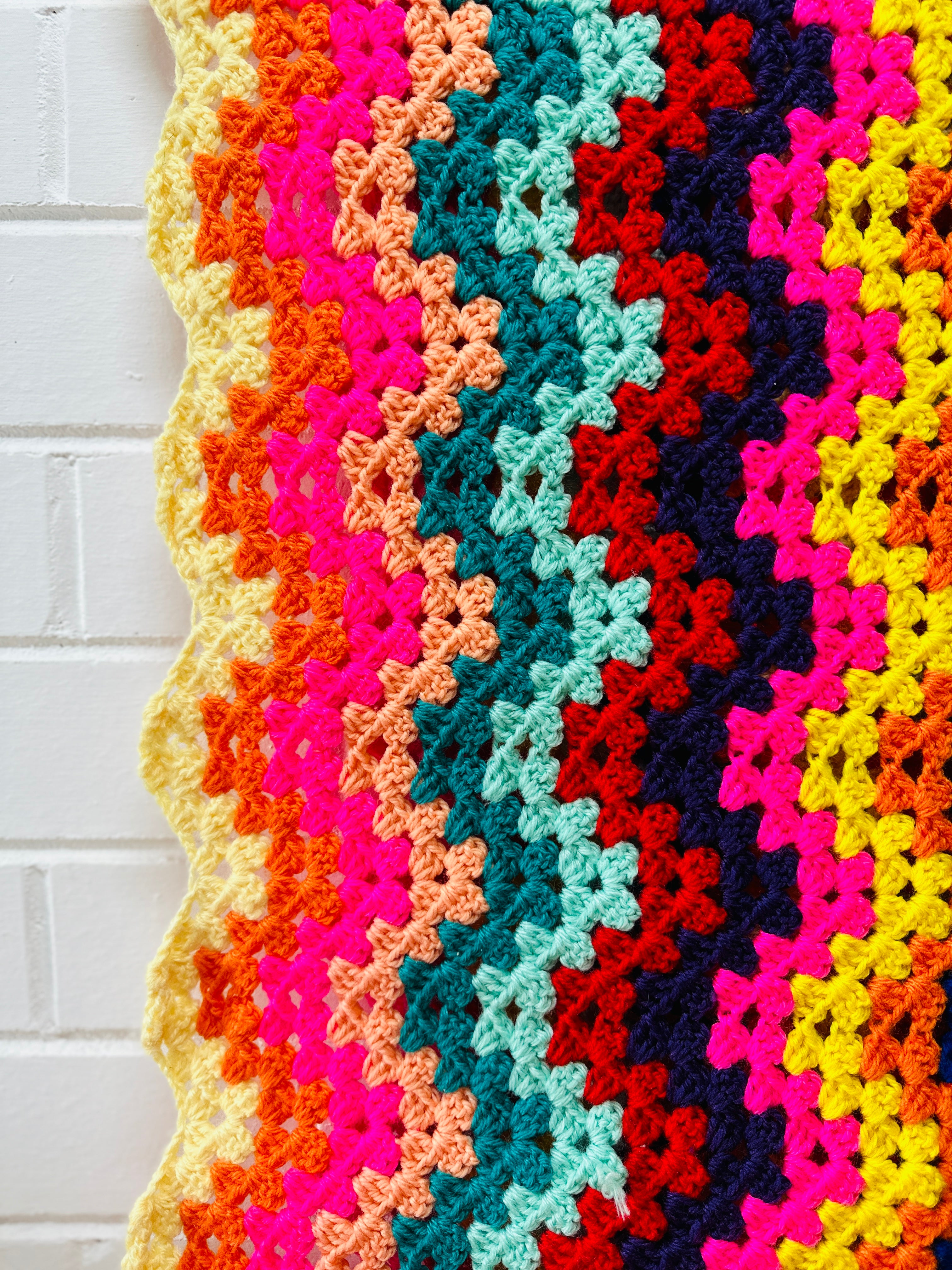 Beautiful FUNKY Handmade Bright Blanket