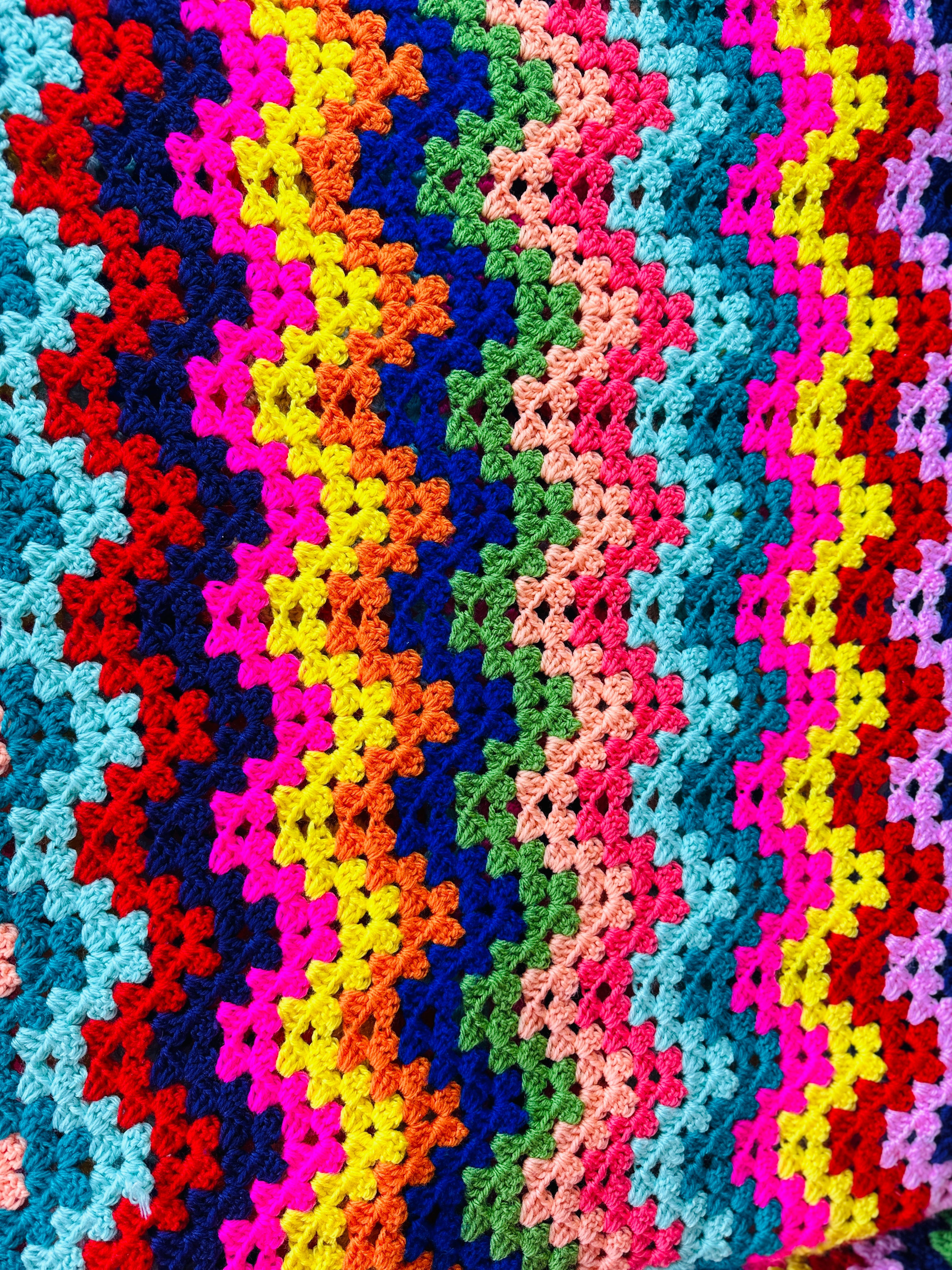 Beautiful FUNKY Handmade Bright Blanket