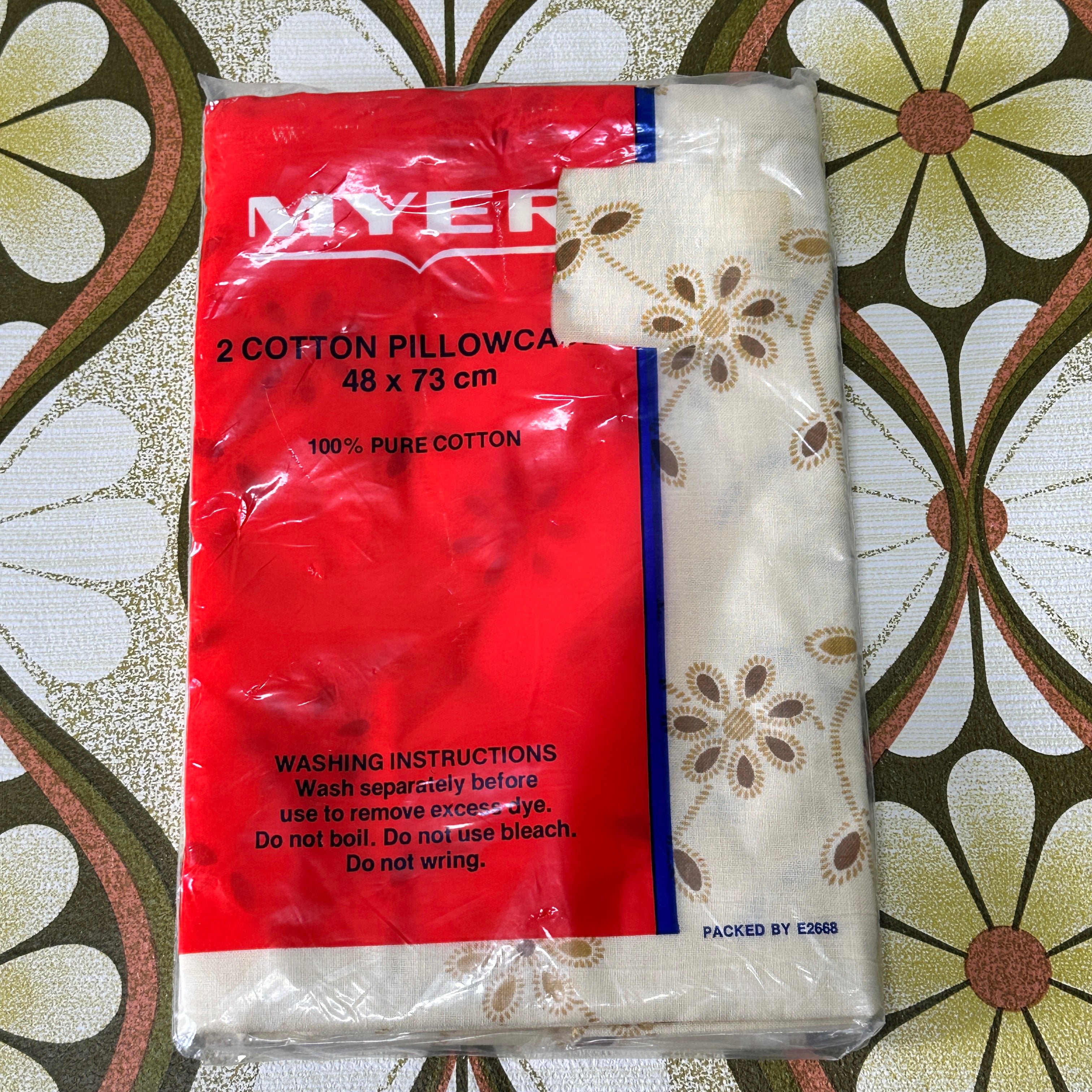 PAIR of Vintage Cotton Pillow Cases