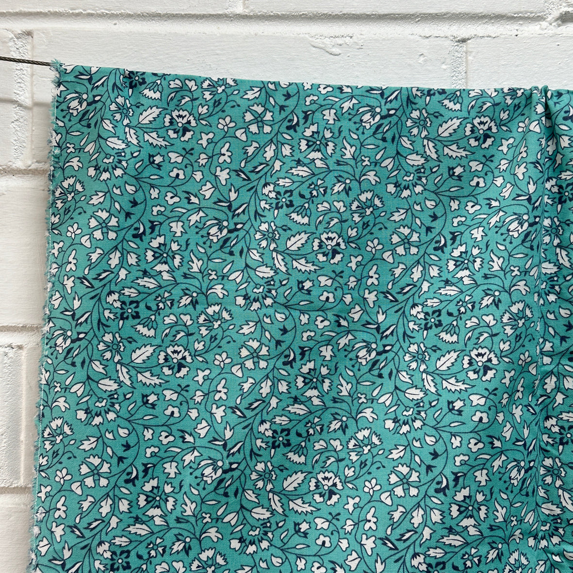 180cms Beautiful Blue Floral Fabric Medium Weight MODERN
