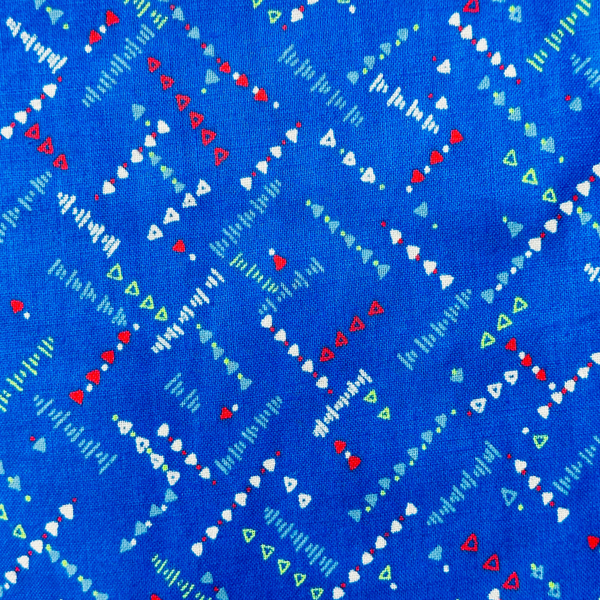 310cms Cute Bright Blue Cotton Fabric Vintage