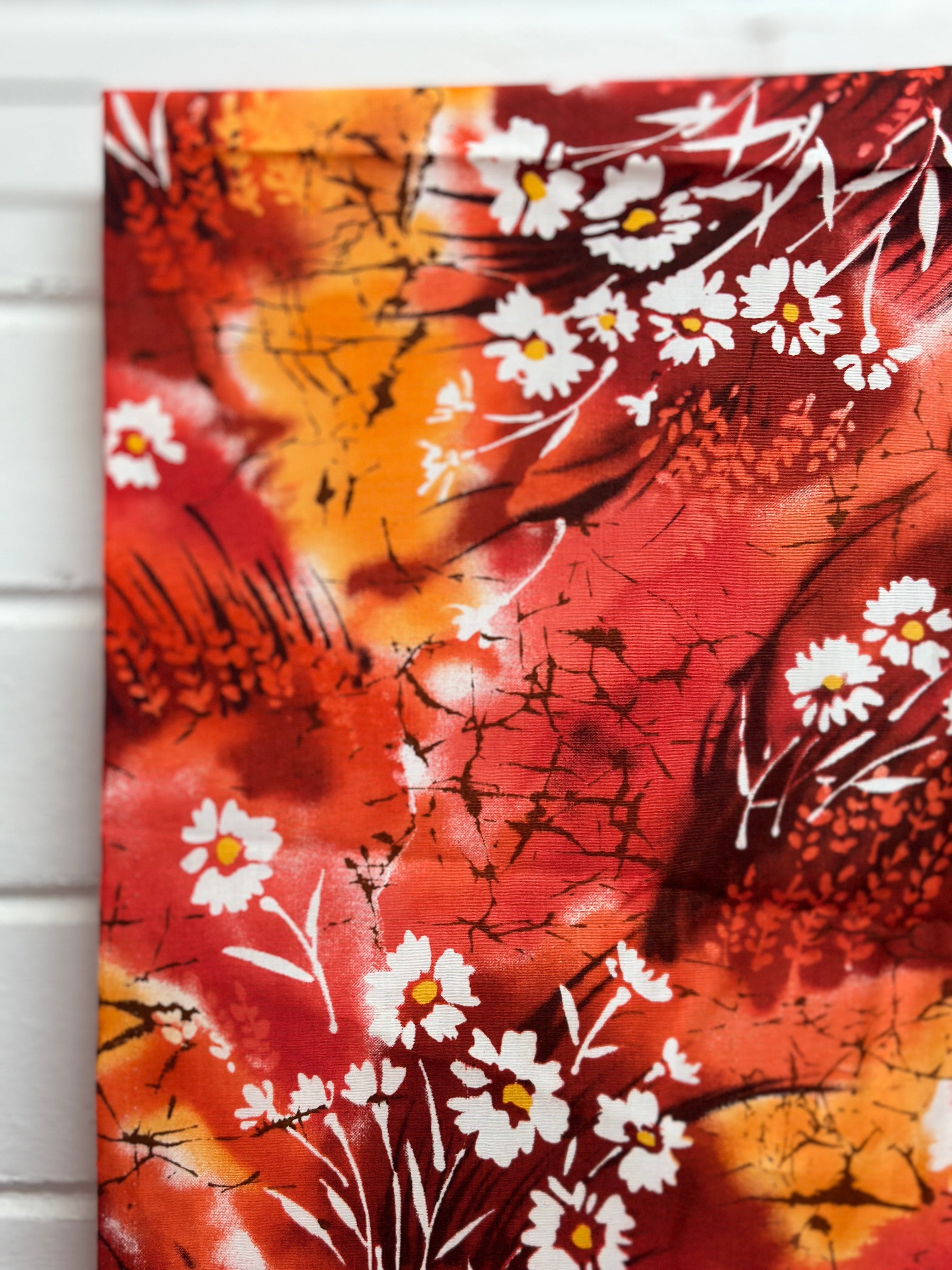 300cms Cool Reds Floral Fabric