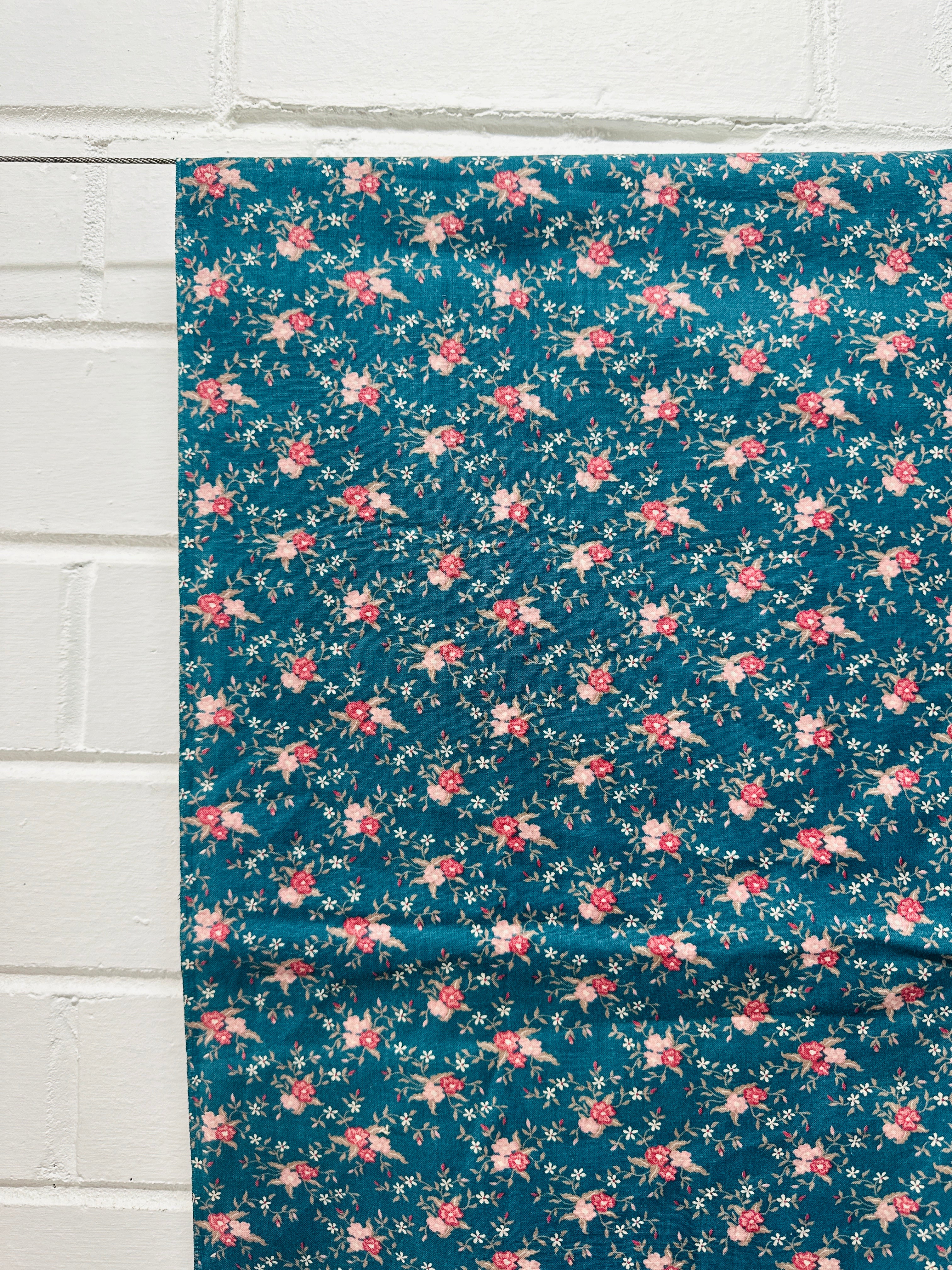 200cms Green Marti Michell Floral Fabric