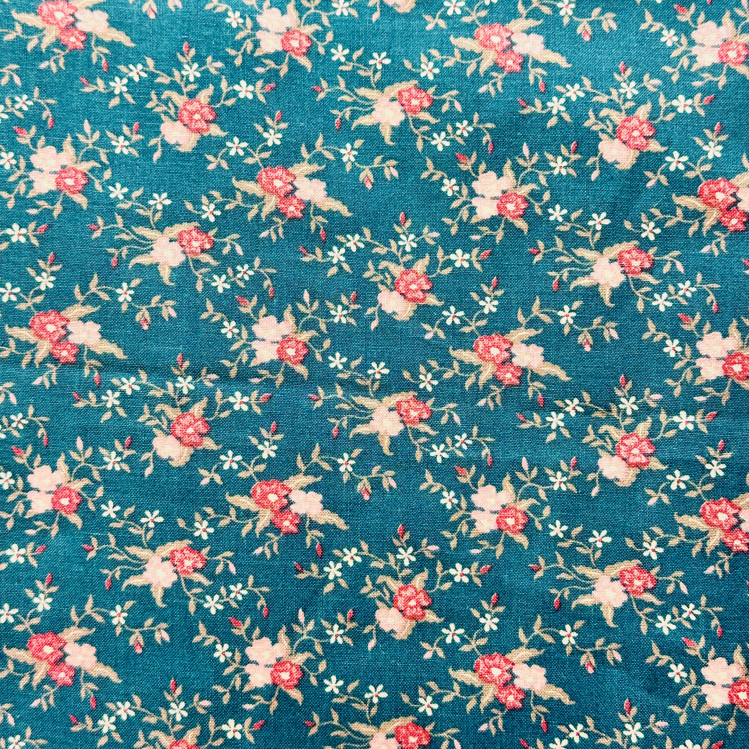 200cms Green Marti Michell Floral Fabric