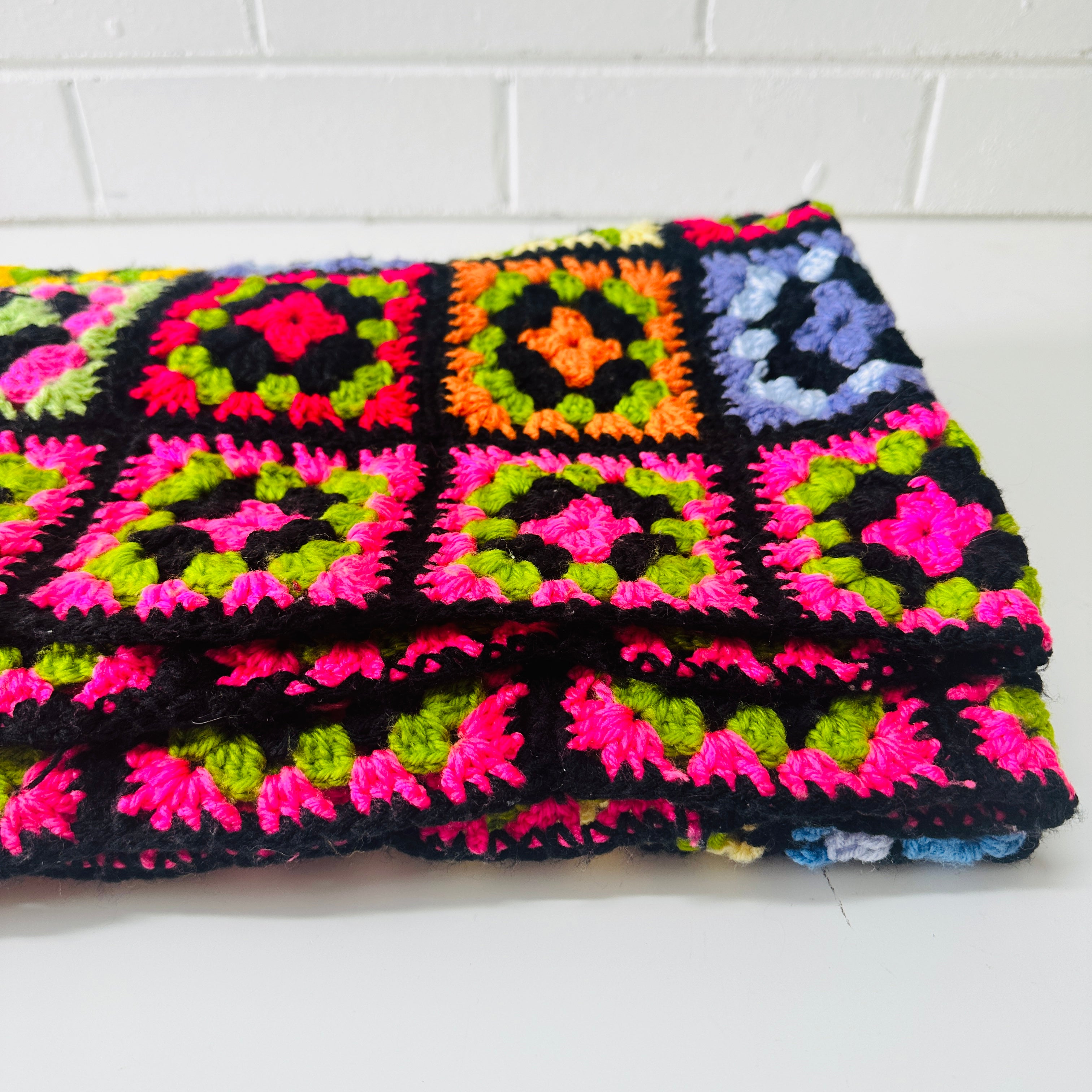 AMAZING Granny Square Blanket BRIGHT