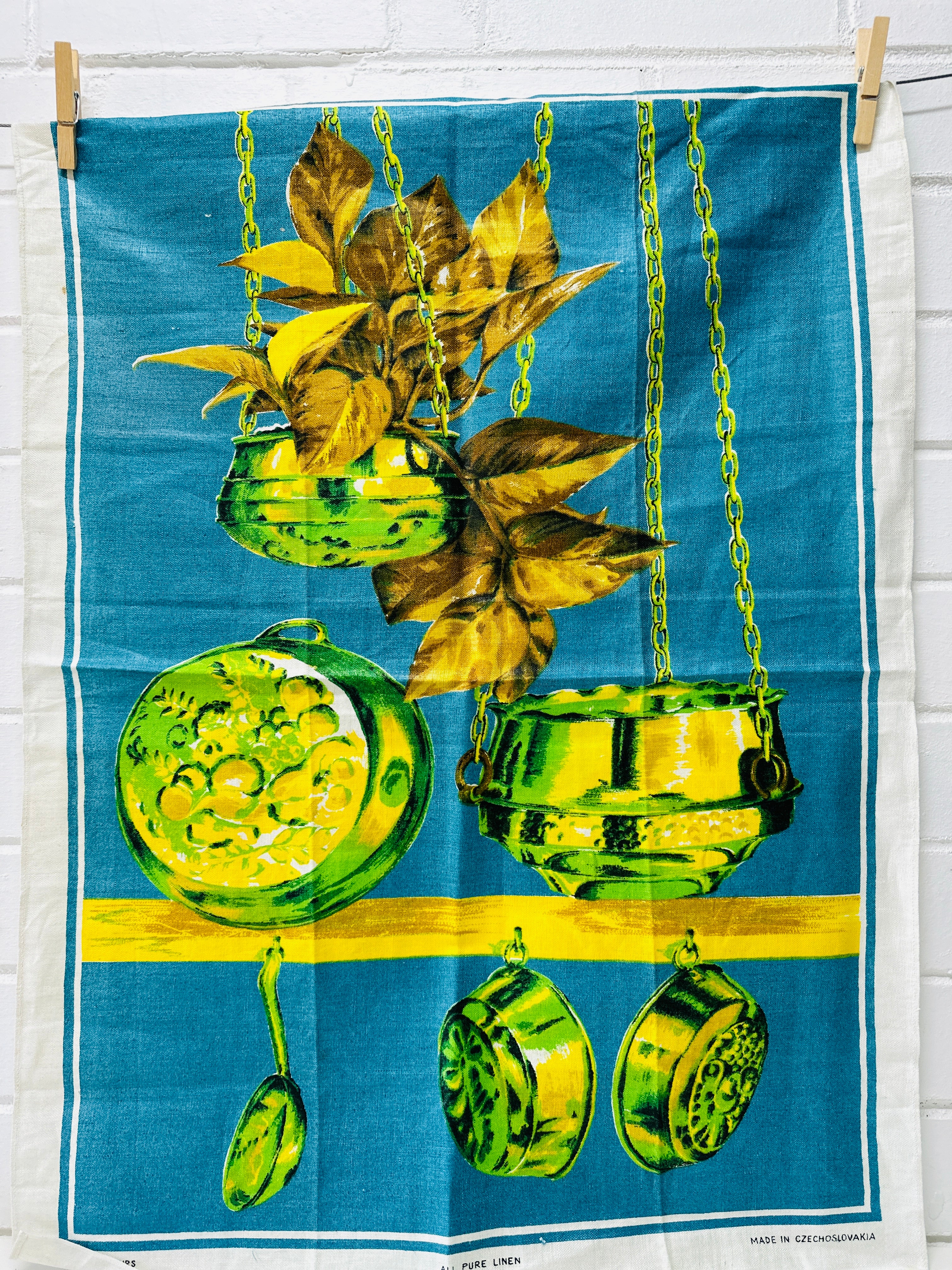 Unused Pure Linen Tea Towel VINTAGE