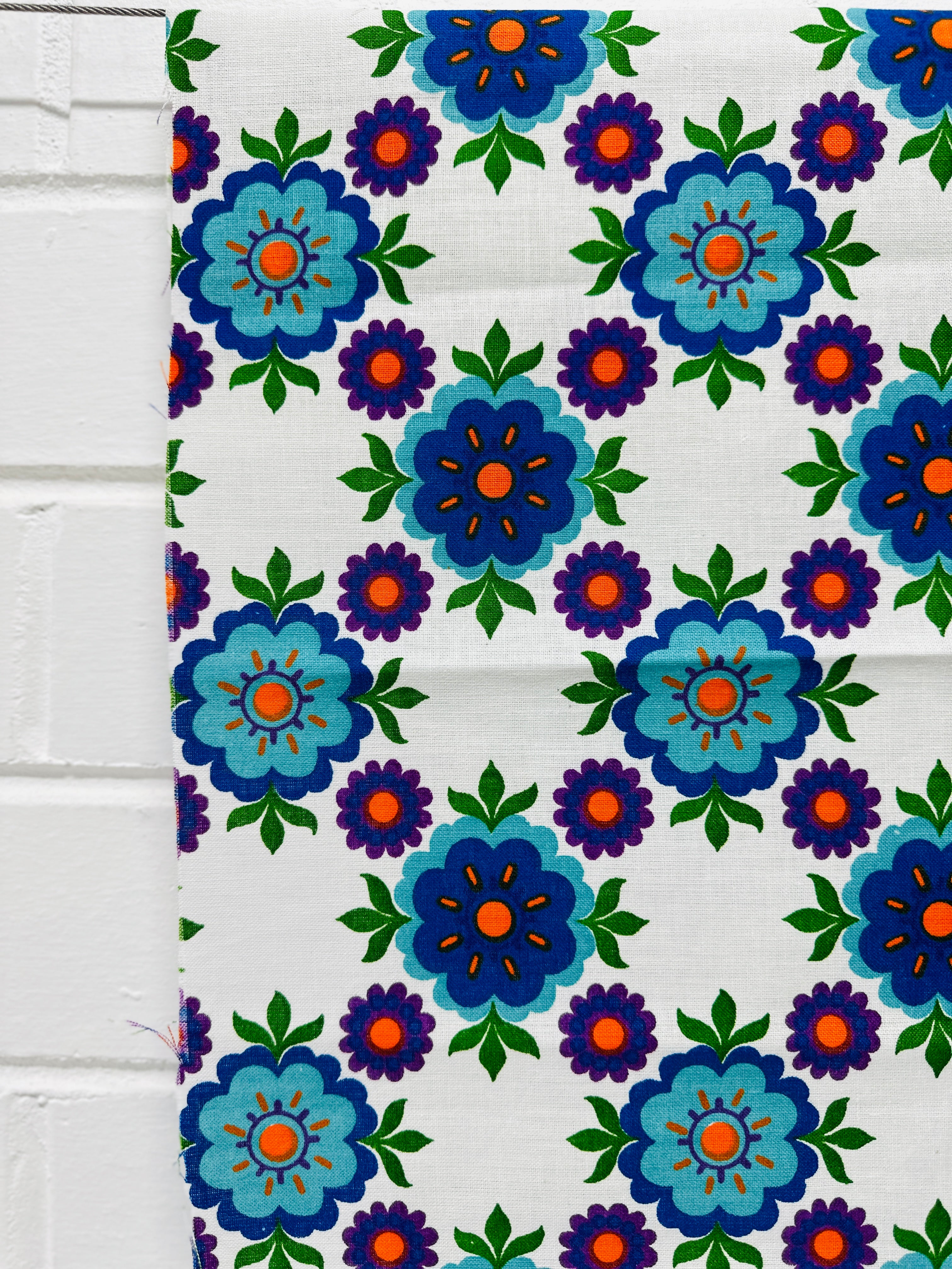 60cms RARE Vintage Cotton Danish Fabric Panel STUNNING