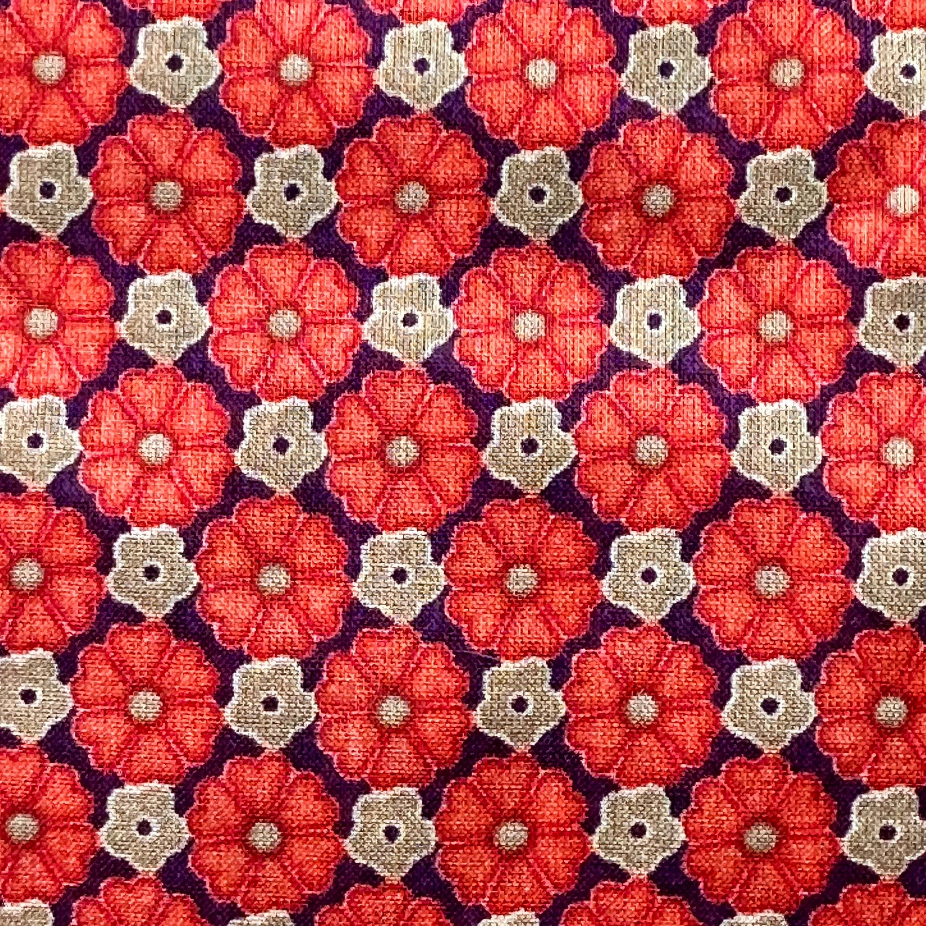 210cms MODERN Cute Red Floral Fabric Miniature Flowers