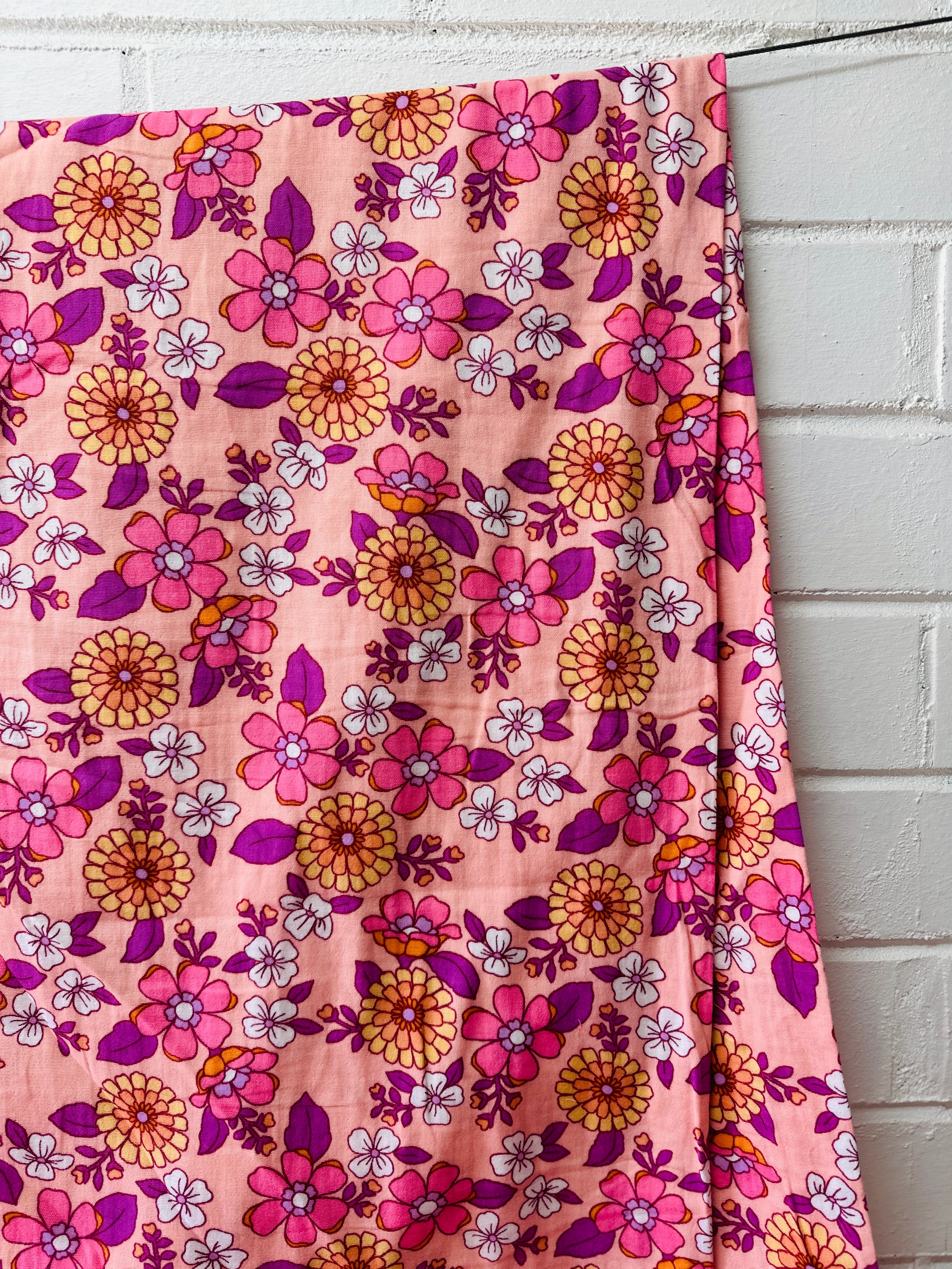 Sold by the Metre Adorable Pink Floral Cotton Fabric