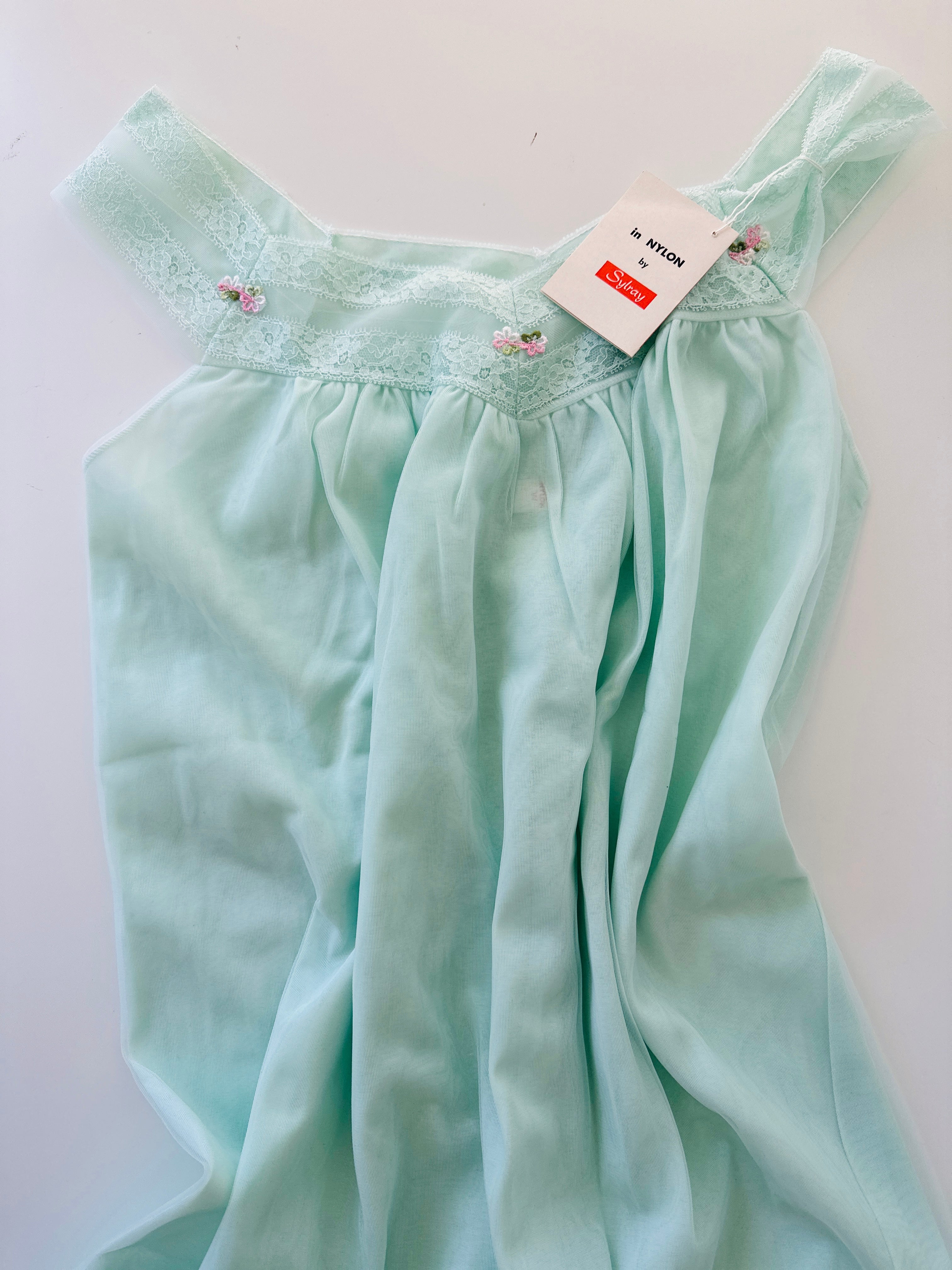 Peppermint Green Dress Nightie Photo Shoot W Tags NOS