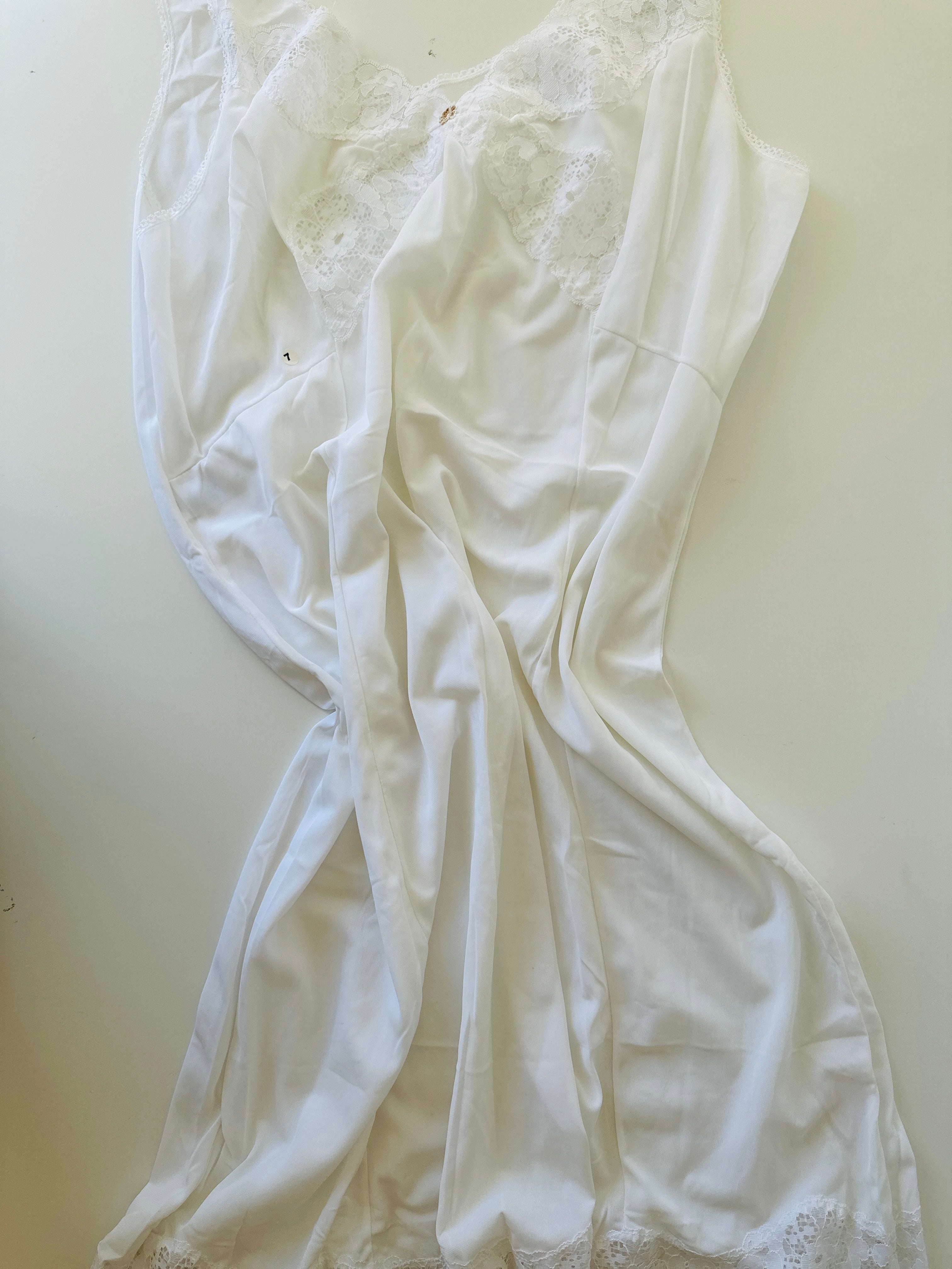 Vintage UNWORN White SLIP Lace Trim