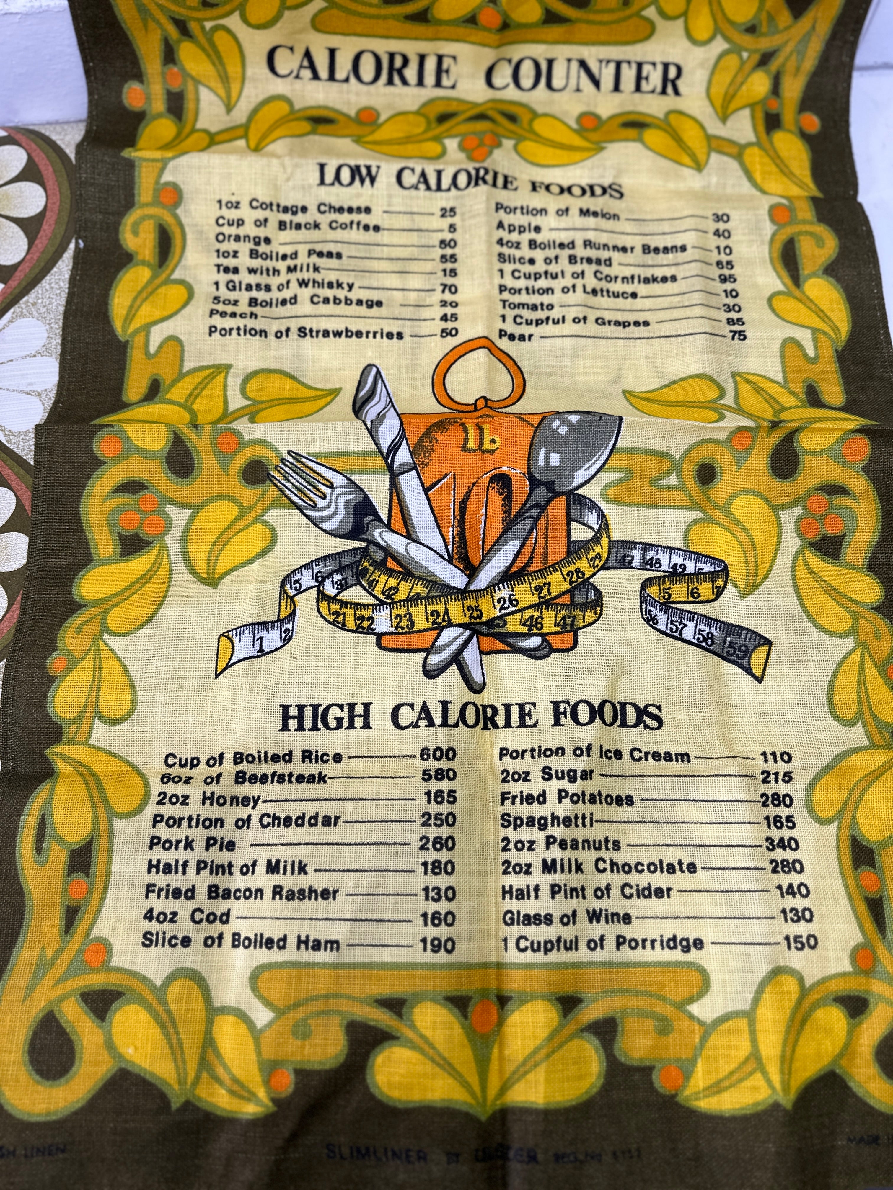Vintage Calorie Counter Linen