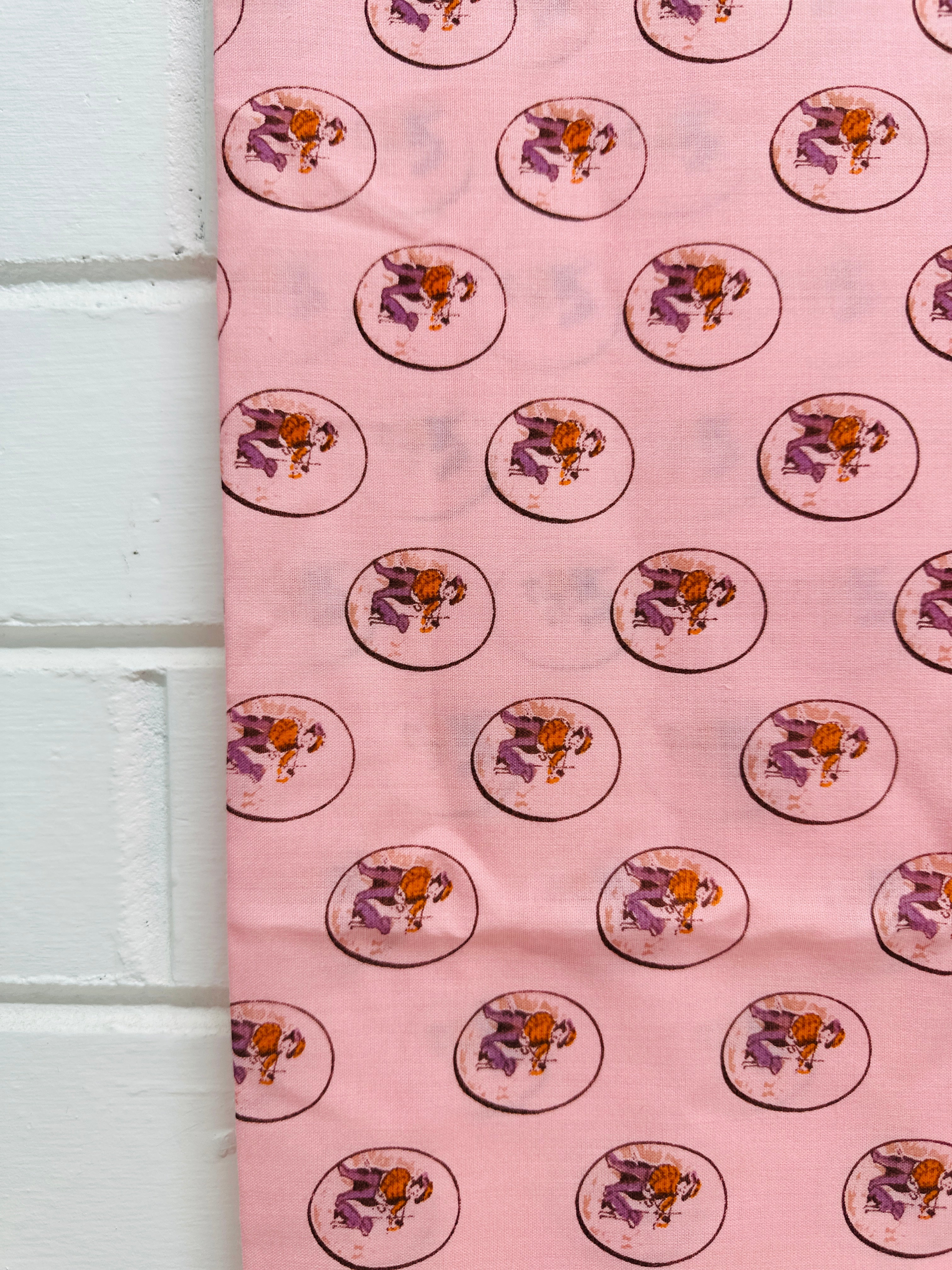 120cms Cute Light Weight Vintage Fabric PINKS Cotton