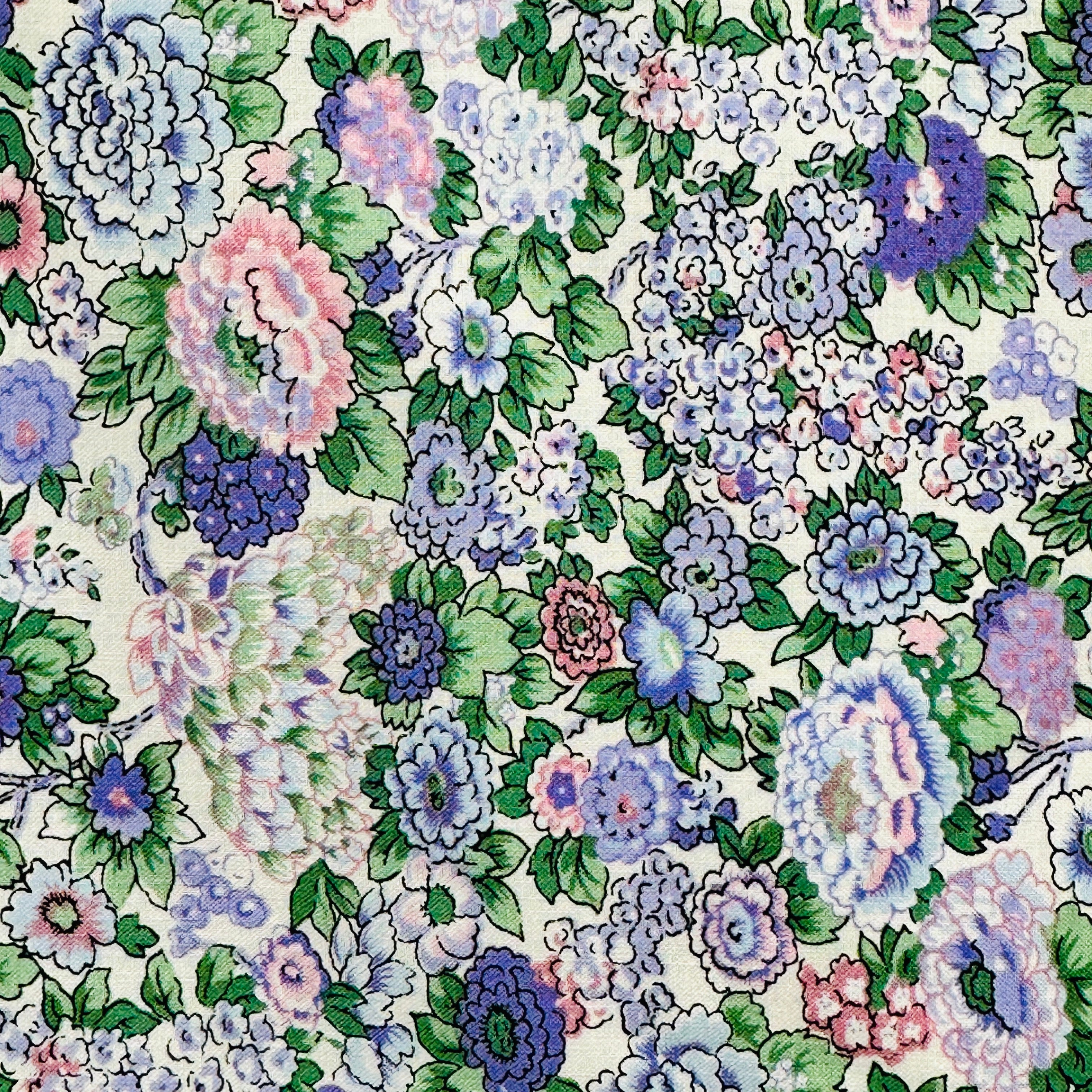 575cms Sweet Purple Floral Cotton Fabric Modern (