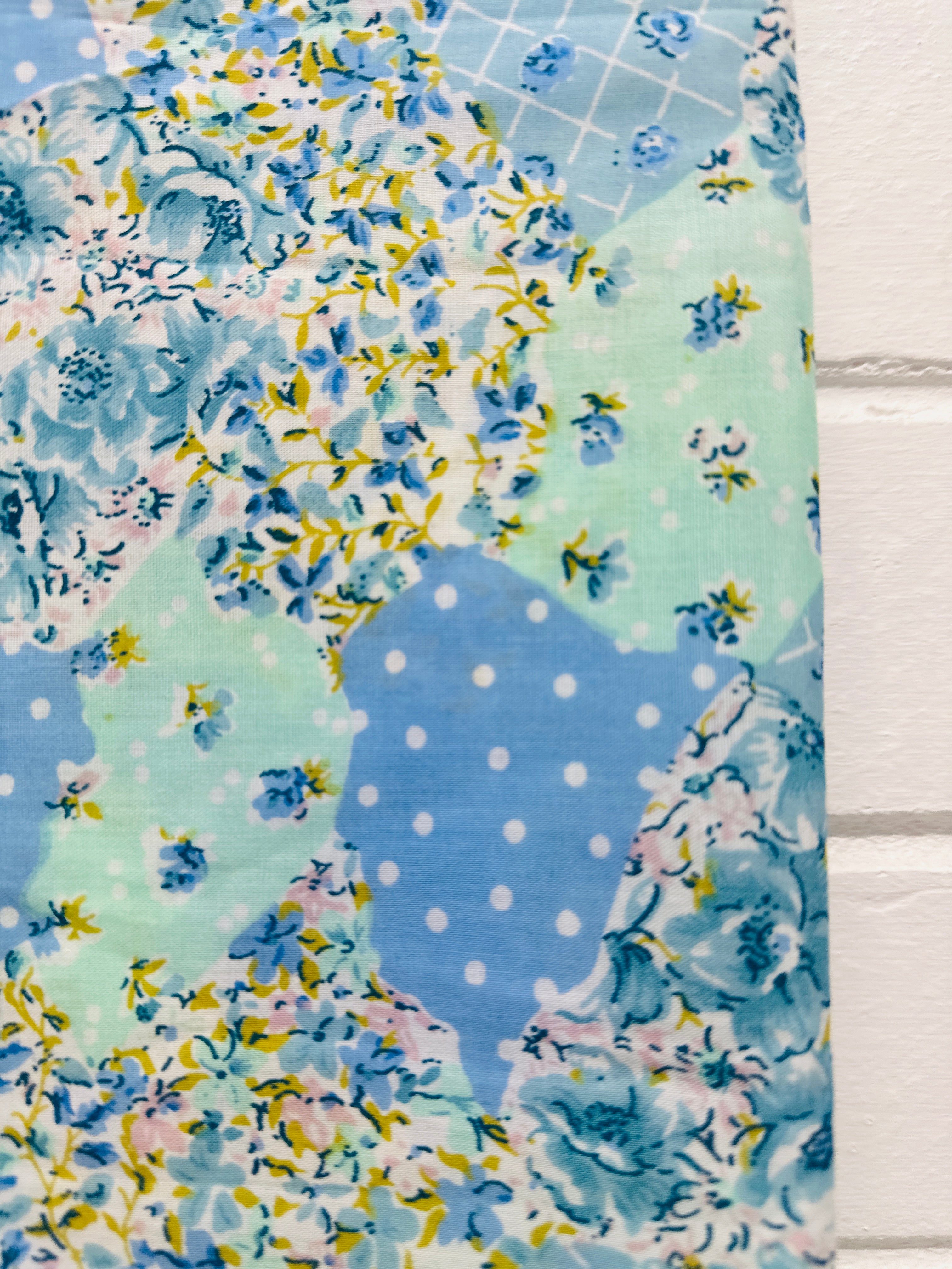 240cms Adorable Blue Polyester Fabric