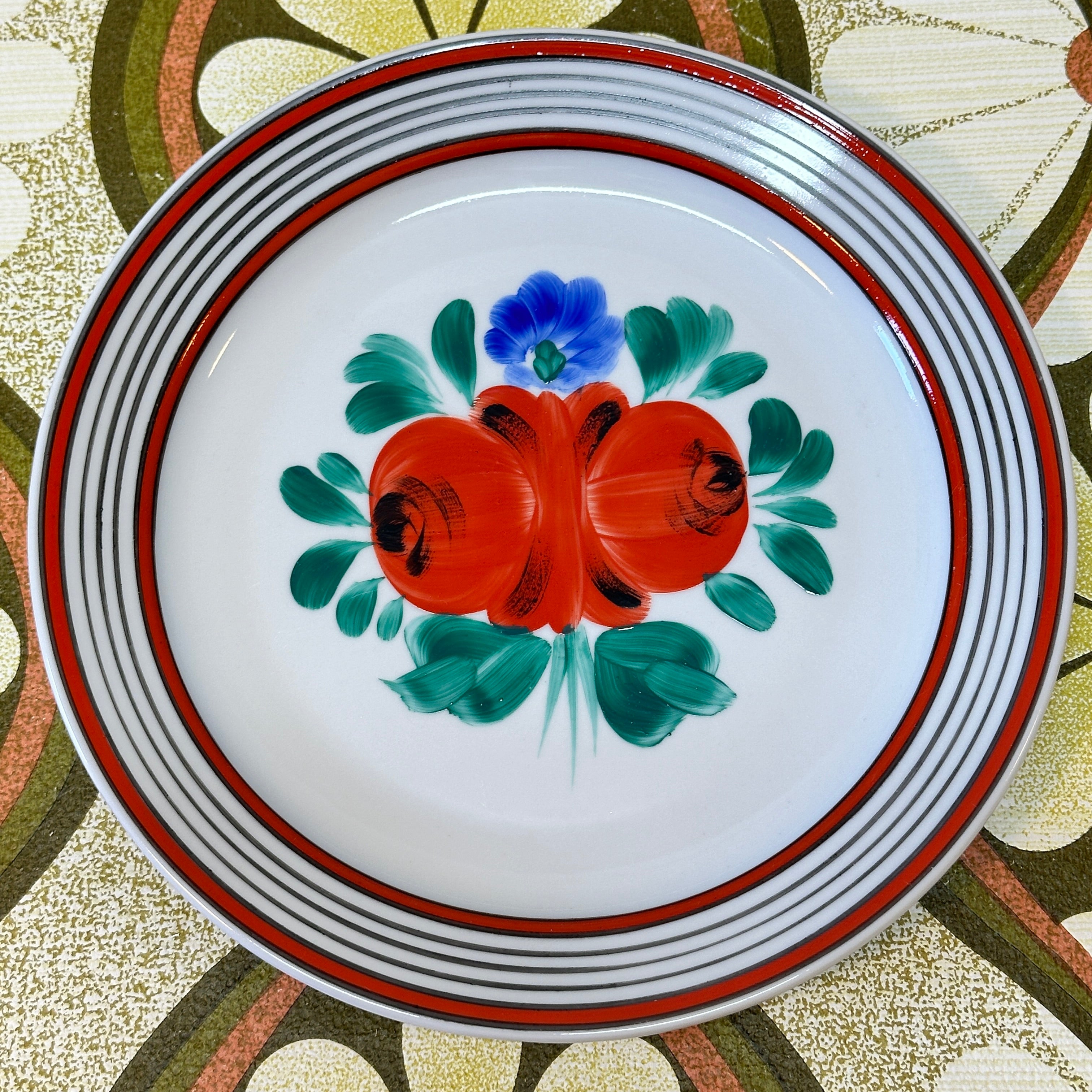 Beautiful Vintage Plate FLORAL Hand Painted