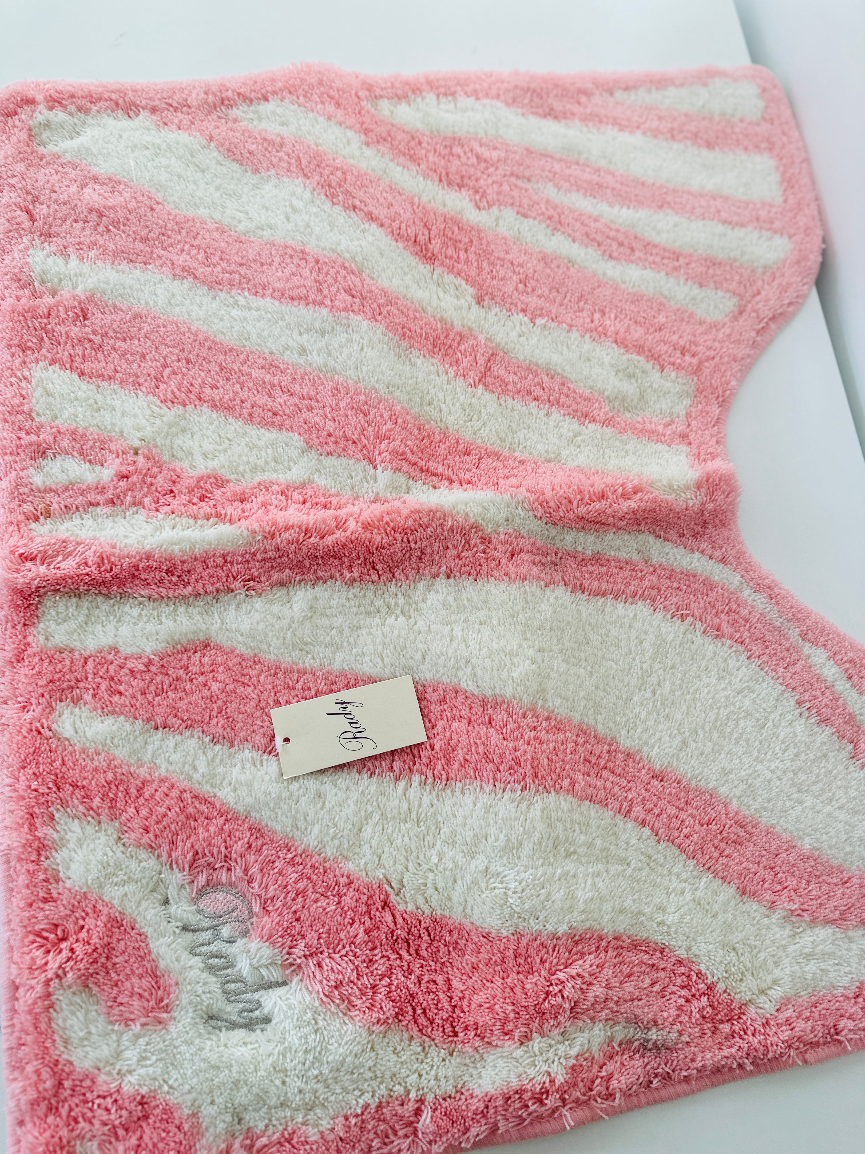 RADY Bath Mat Pink & White