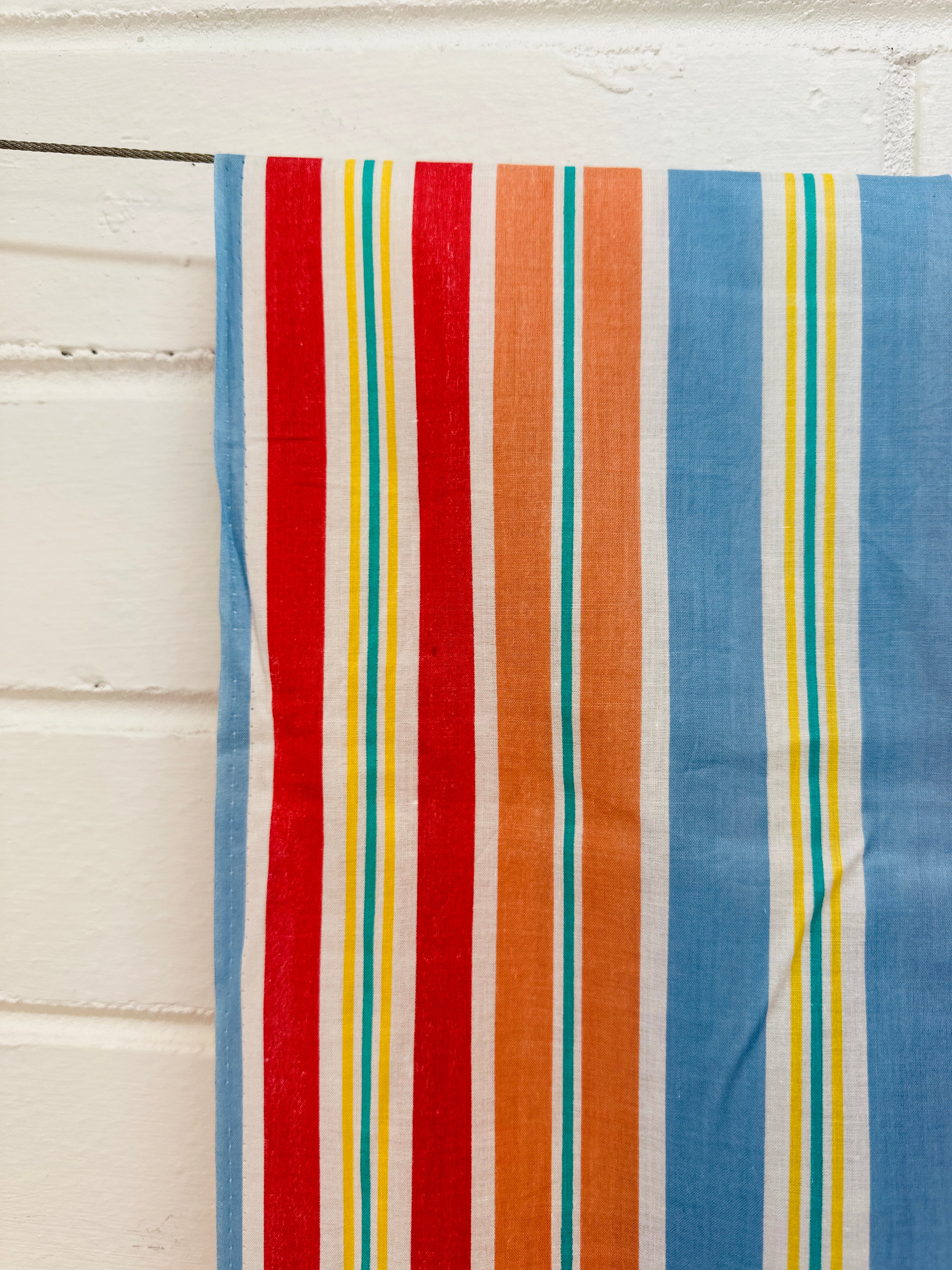 Ten Metres Huge Lot of Striped Cotton Fabric Light Weight