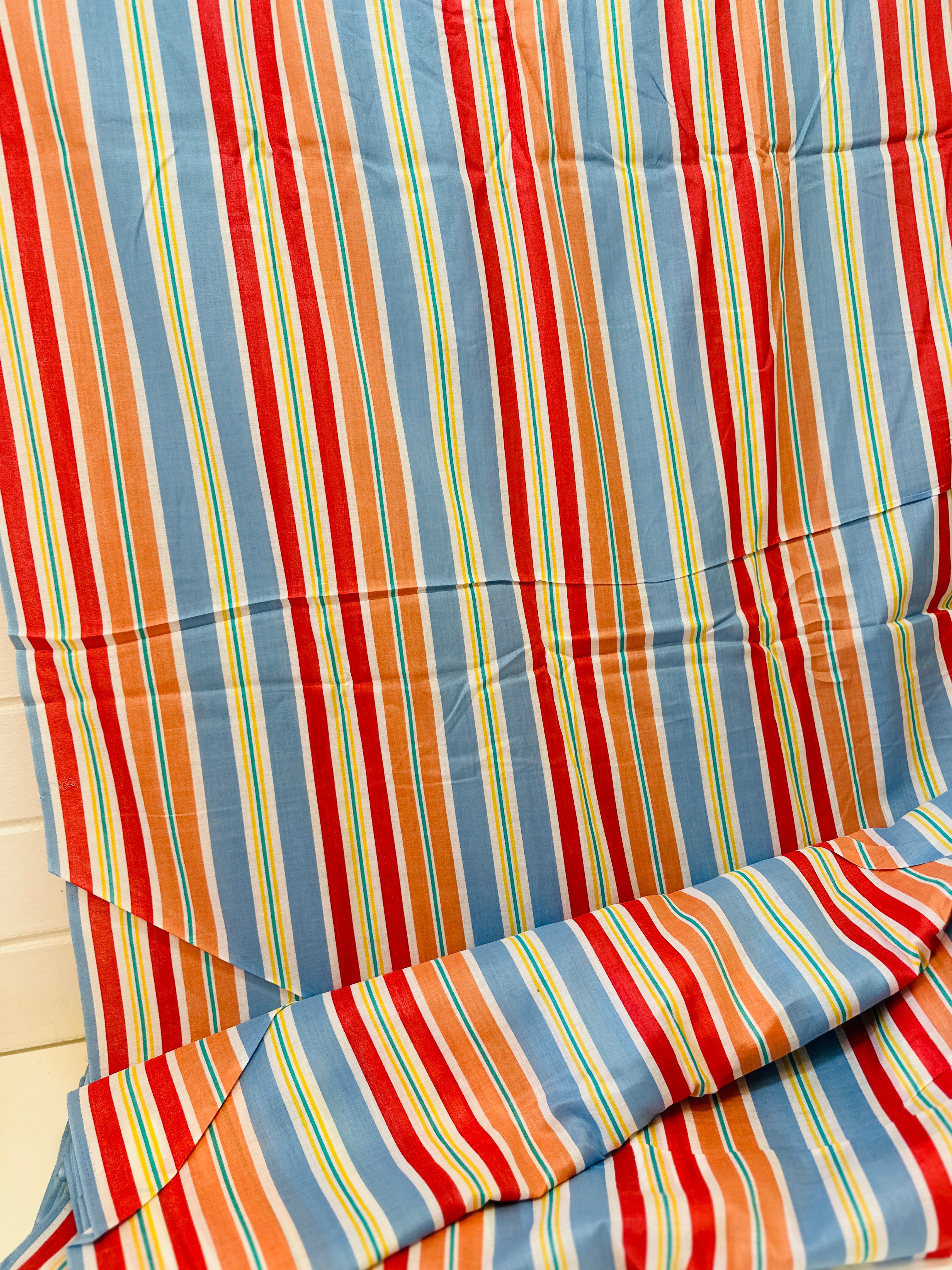 Ten Metres Huge Lot of Striped Cotton Fabric Light Weight