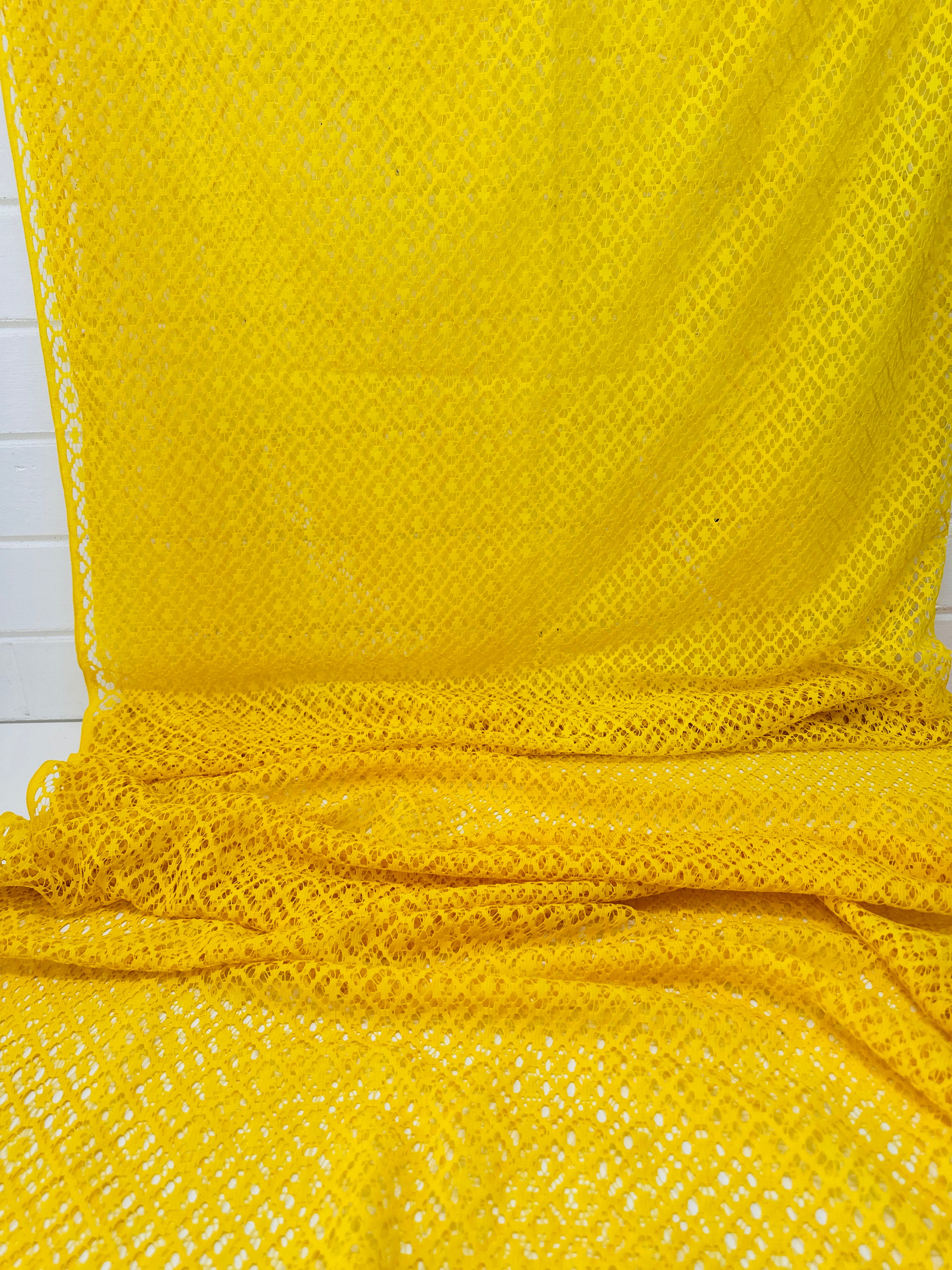 210cms RETRO Curtain Panel YELLOW Vintage # 3