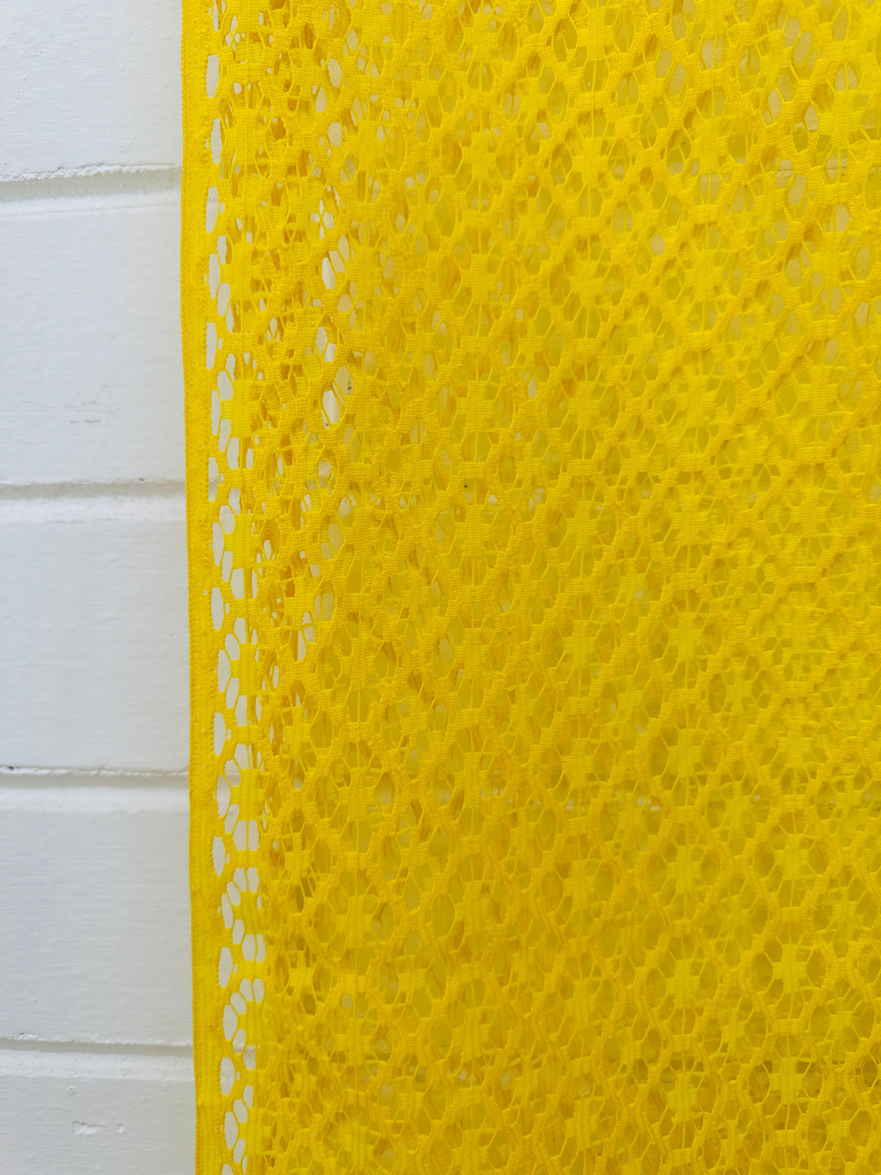 210cms RETRO Curtain Panel YELLOW Vintage # 3