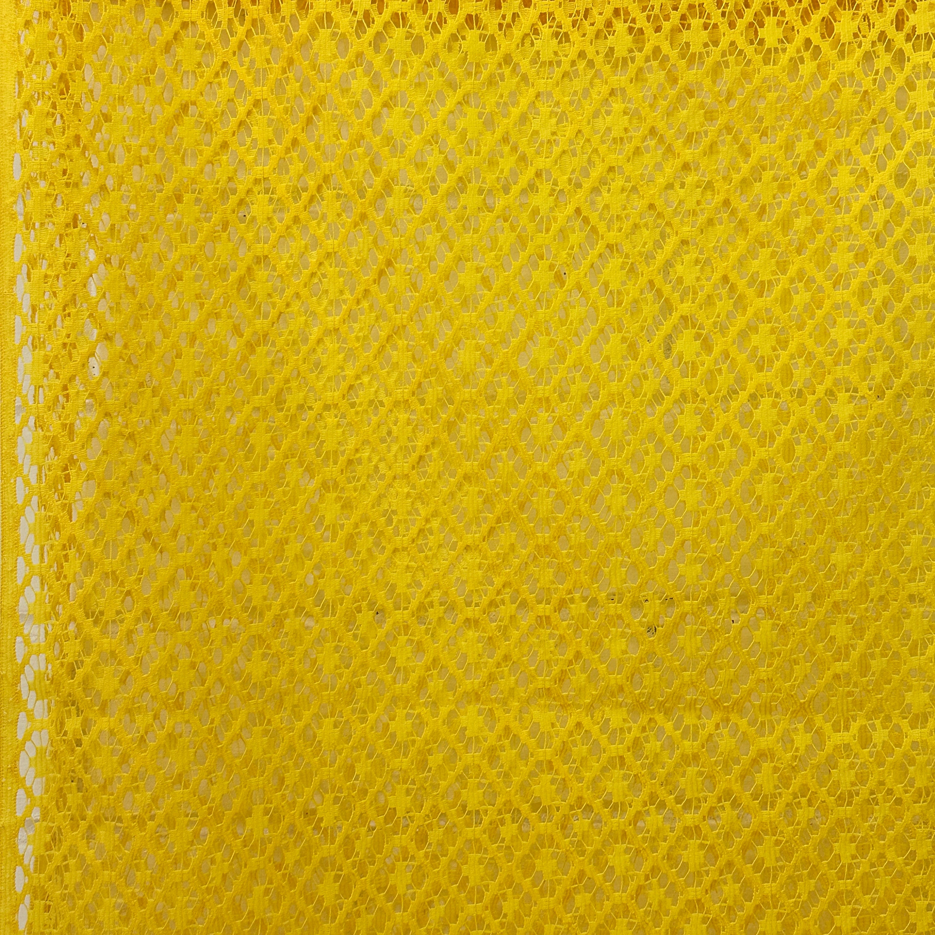 210cms RETRO Curtain Panel YELLOW Vintage # 3