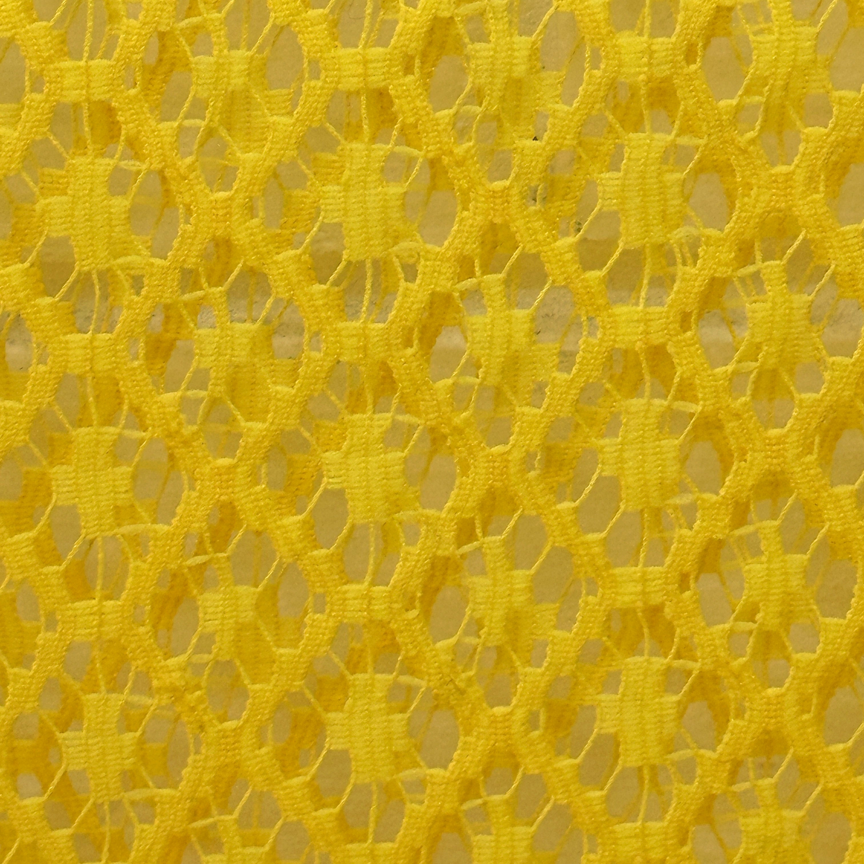 210cms RETRO Curtain Panel YELLOW Vintage # 3