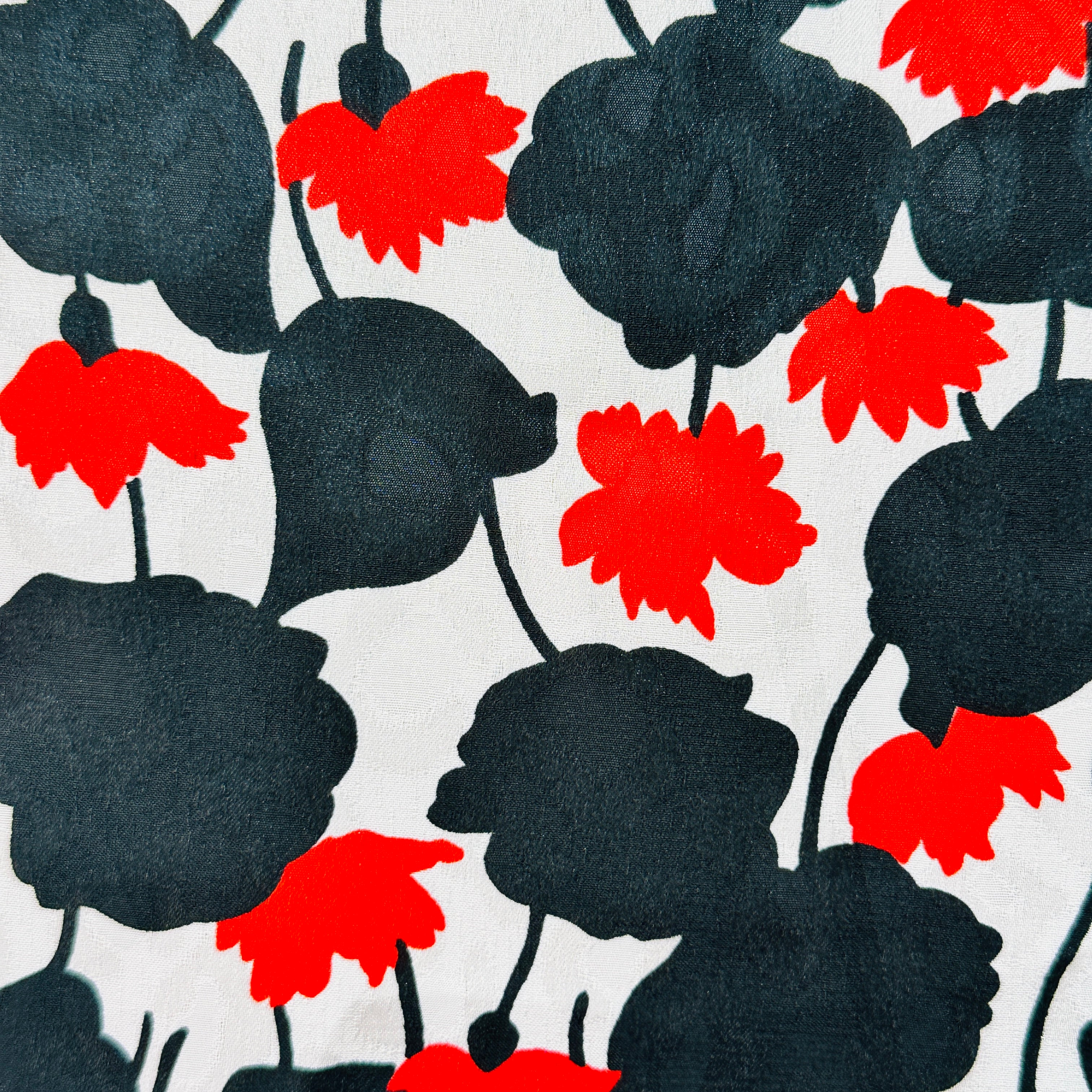 355cms Beautiful Dress Fabric Black & Red Floral